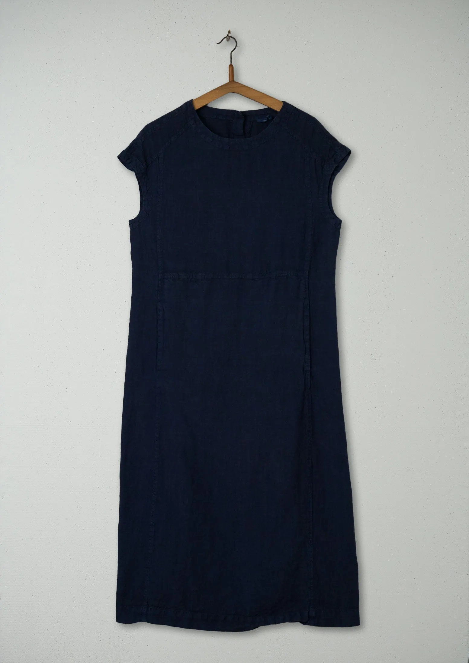 Reworn Linen Tunic Dress Size XS (727) | Midnight sold by TOAST