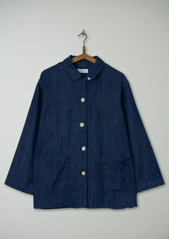 Reworn Hemp Cotton Jacket Size 12 (103) | Indigo sold by TOAST