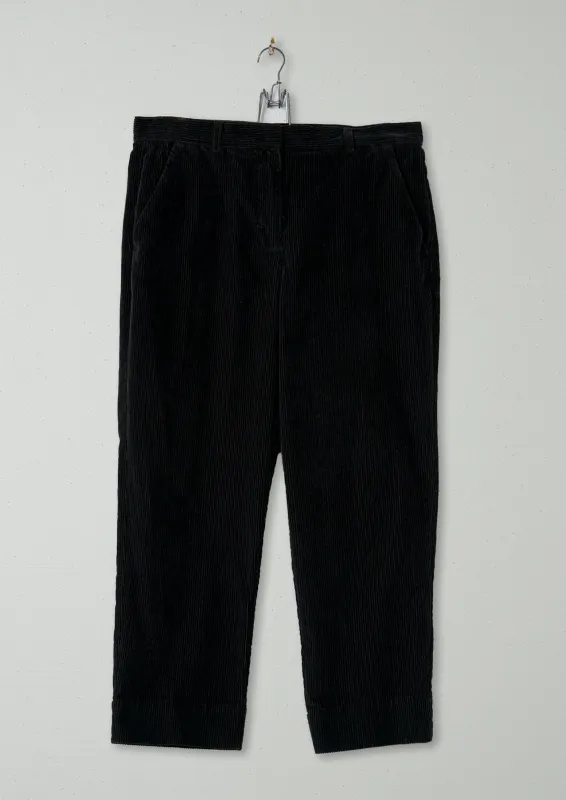 Reworn Cord Straight Leg Trousers Size 14 (468) | Black sold by TOAST