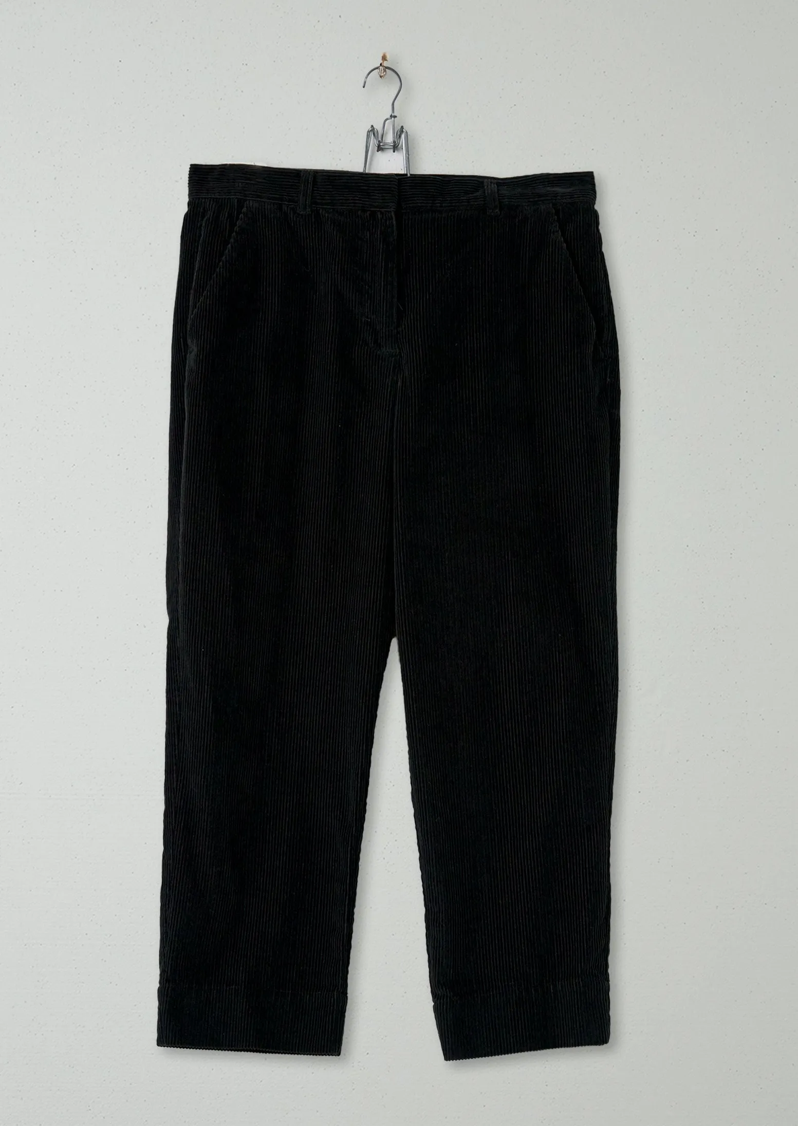 Reworn Cord Straight Leg Trousers Size 14 (468) | Black sold by TOAST