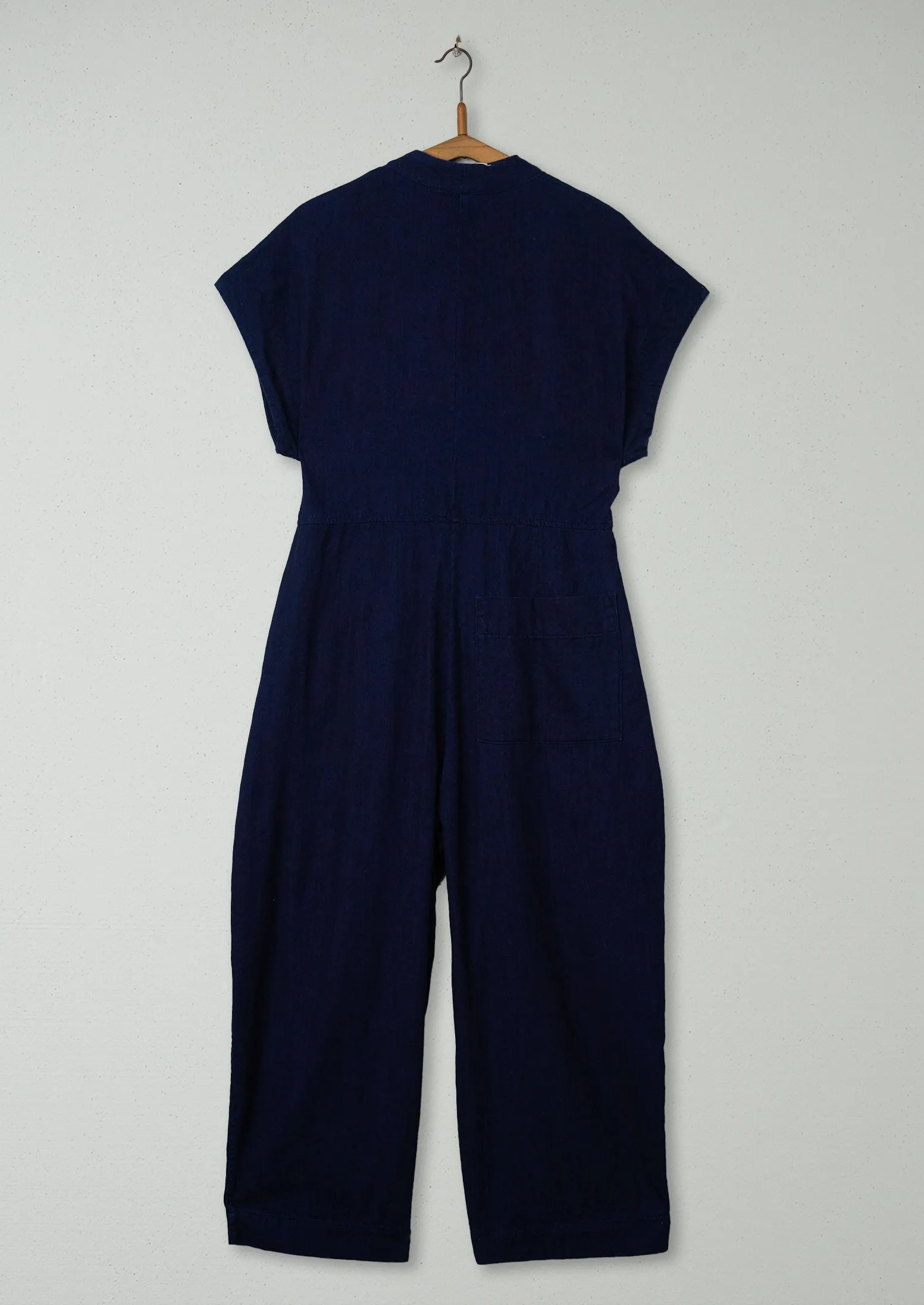 Reworn Cross Front Twill Jumpsuit Size 12 (478) | Indigo sold by TOAST product image thumbnail 2