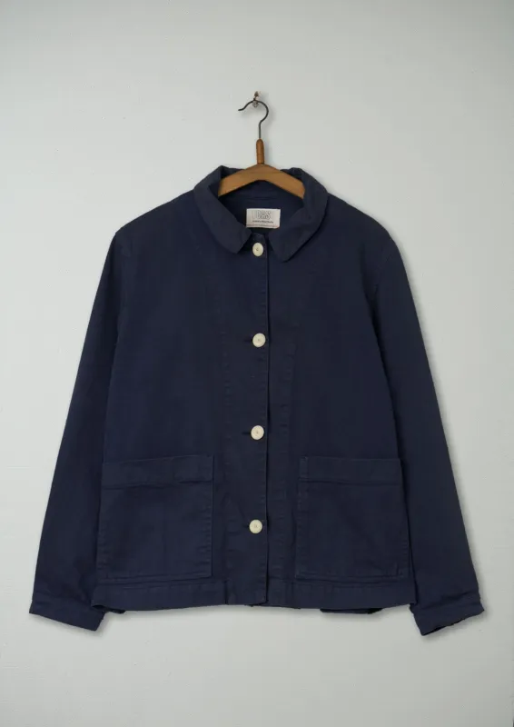 Reworn Cotton Twill Jacket Size 12 (108) | French Navy sold by TOAST
