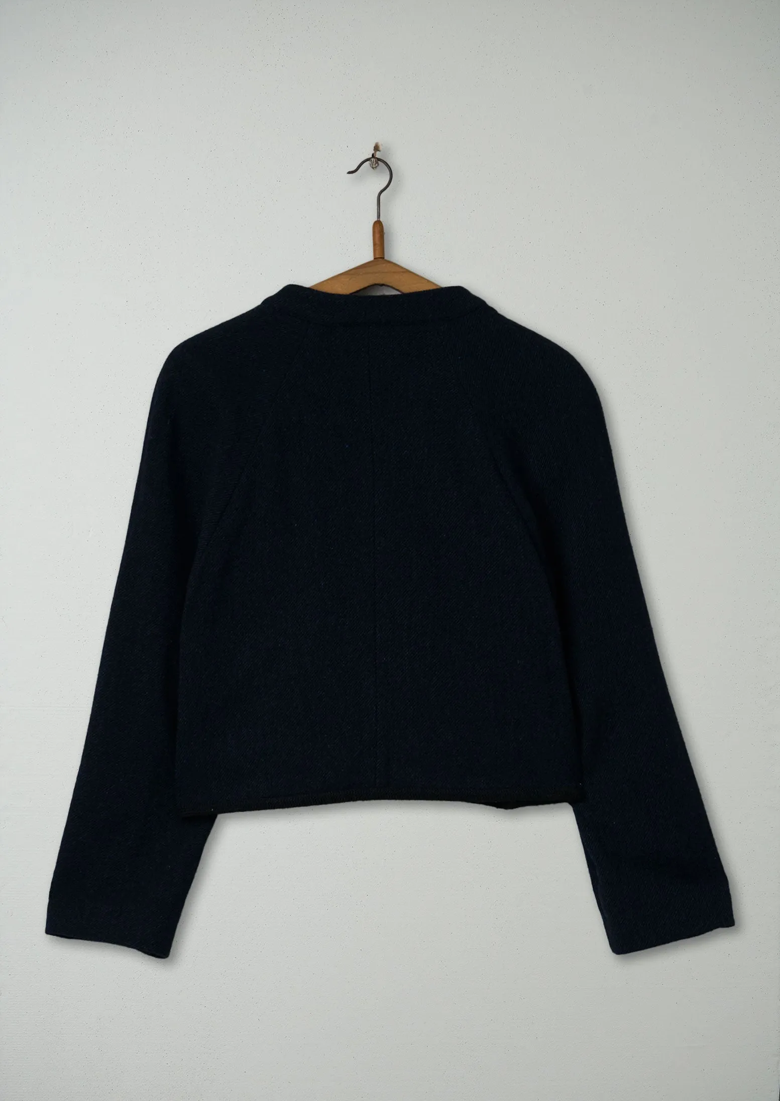 Reworn Wool Cropped Jacket Size 8 (109) | Charcoal/Blue sold by TOAST product image thumbnail 2