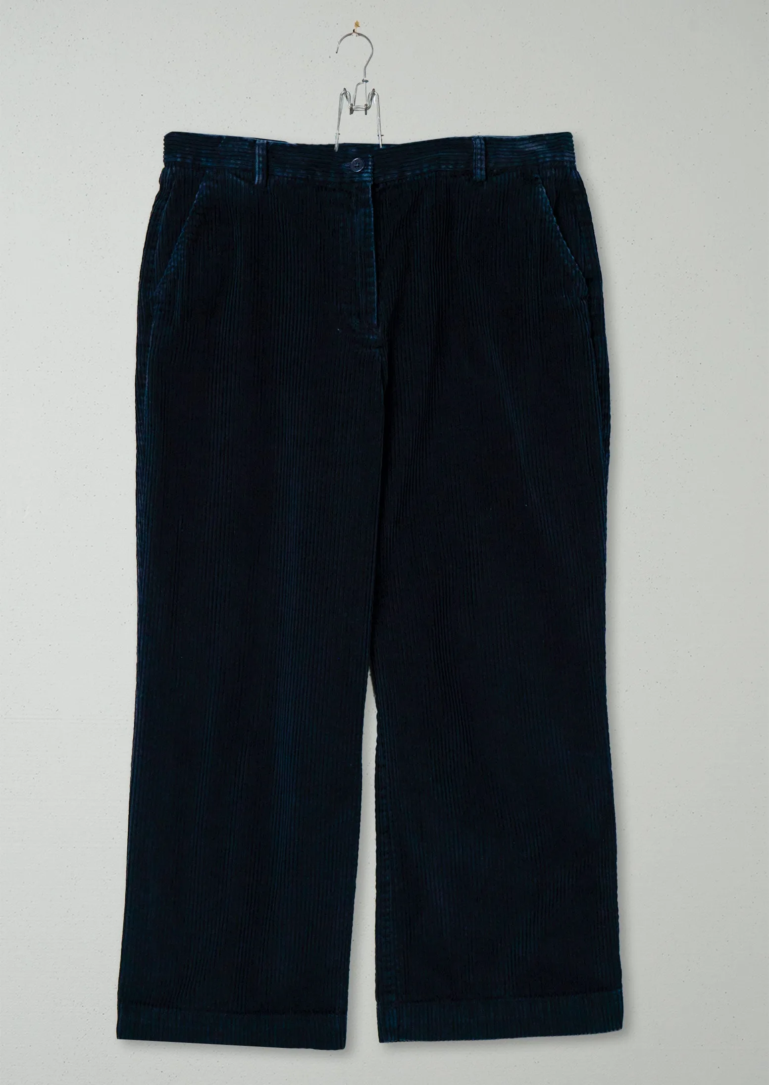 Reworn Cord Wide Leg Trousers Size 18 (456) | Navy sold by TOAST