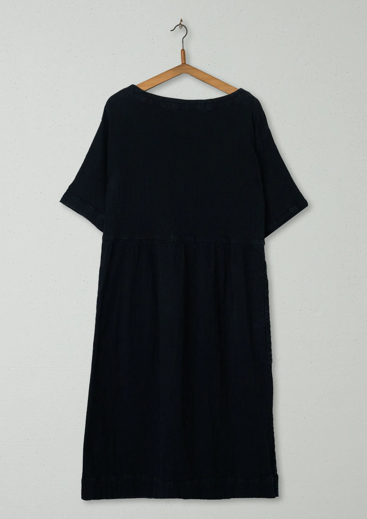Reworn Crinkled Cotton Easy Dress Size S (686) | Black sold by TOAST product image thumbnail 2