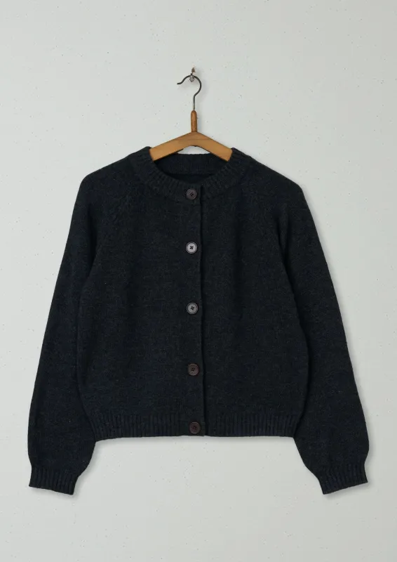 Reworn Eden Raglan Cardigan Size XXS (267) | Charcoal sold by TOAST