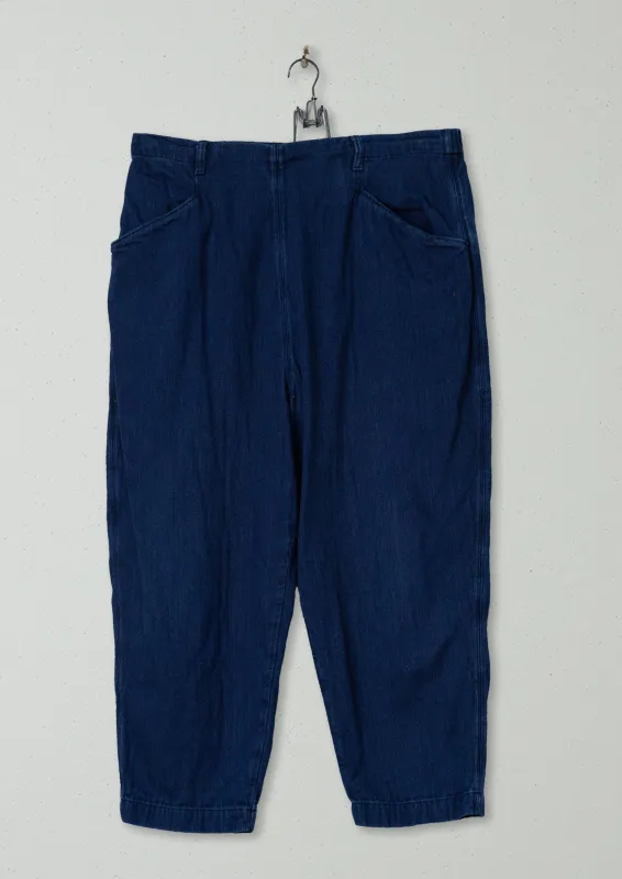 Reworn Alix Indigo Twill Trousers Size 16 (483) | Indigo sold by TOAST
