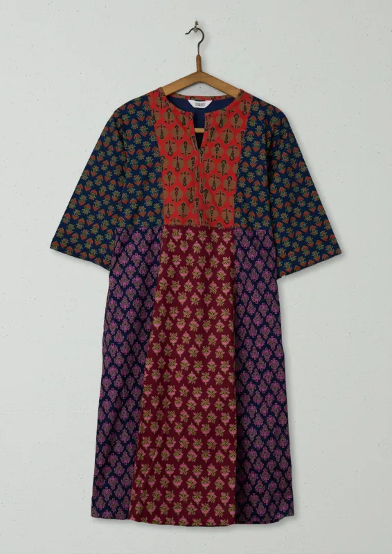 Reworn Block Print Cotton Dress Size 8 (703) | Multi sold by TOAST