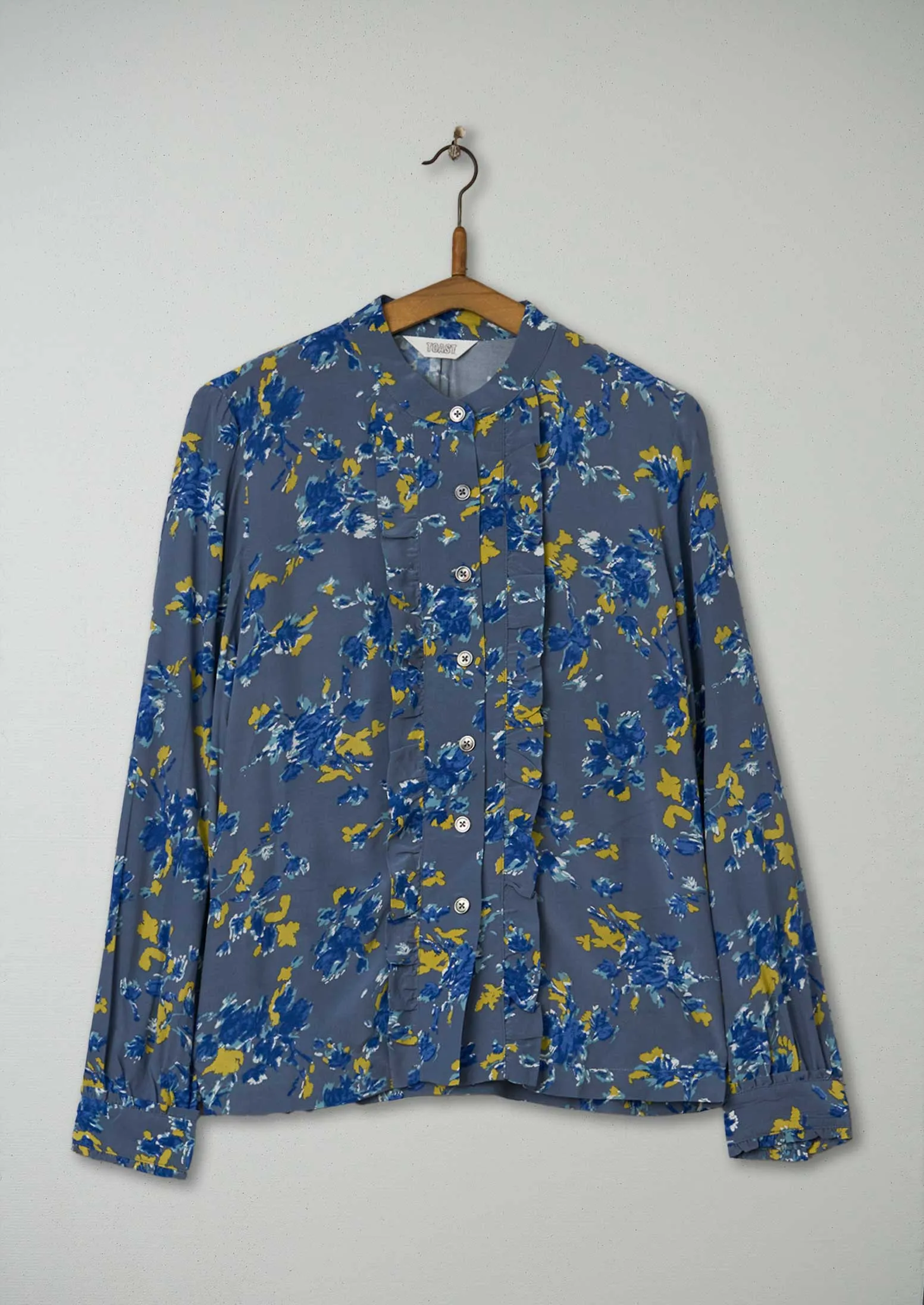 Reworn Floral Ruffle Shirt Size 6 (387) | Multi sold by TOAST