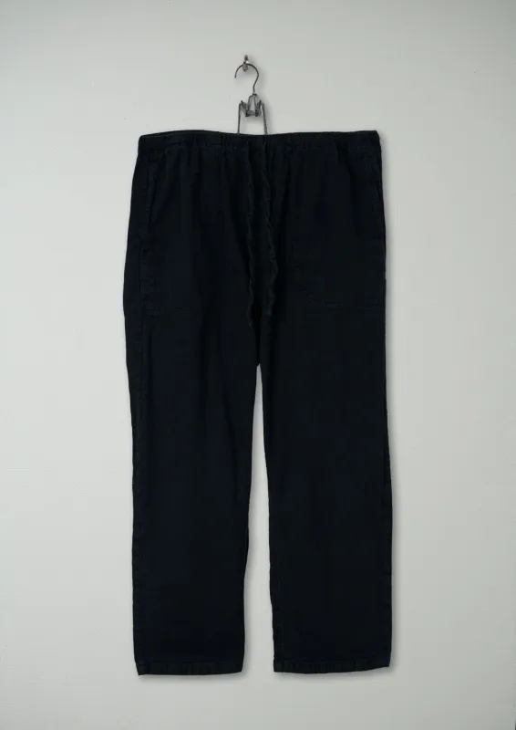 Reworn Cotton Linen Trousers Size L (486) | Black sold by TOAST
