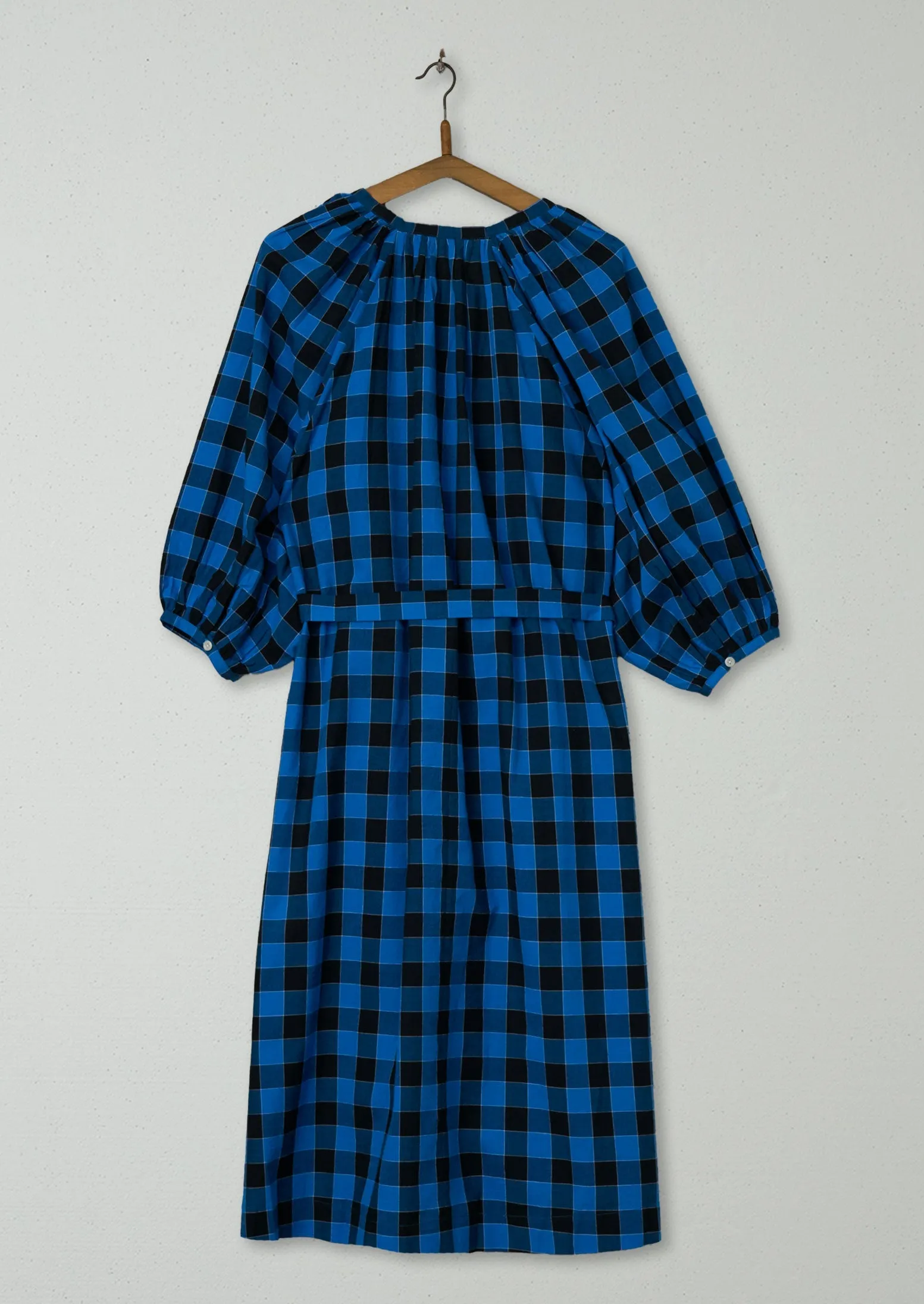 Reworn Check Cotton Dress Size M (680) | Bright Blue sold by TOAST product image thumbnail 2