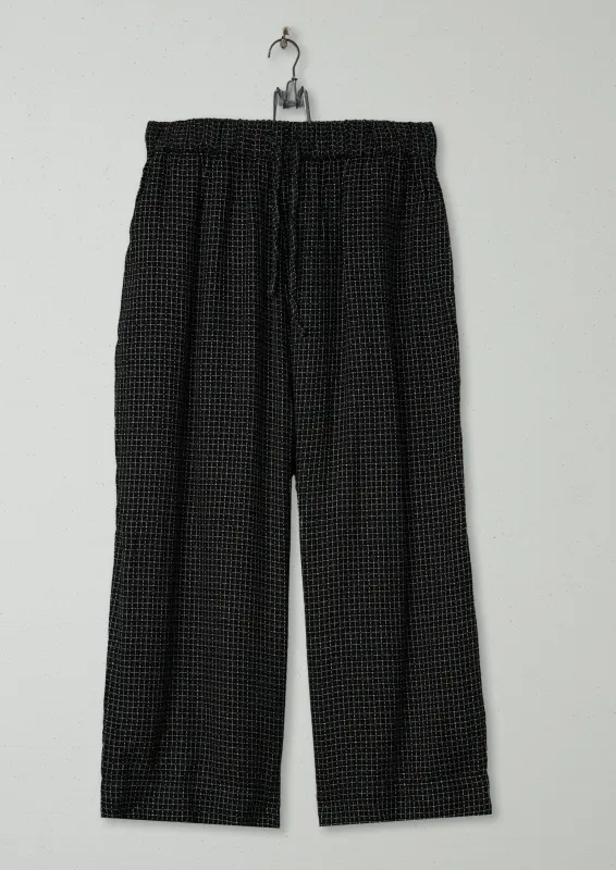Reworn Cross Stitch Cotton Trousers Size M (472) | Black/Ecru sold by TOAST