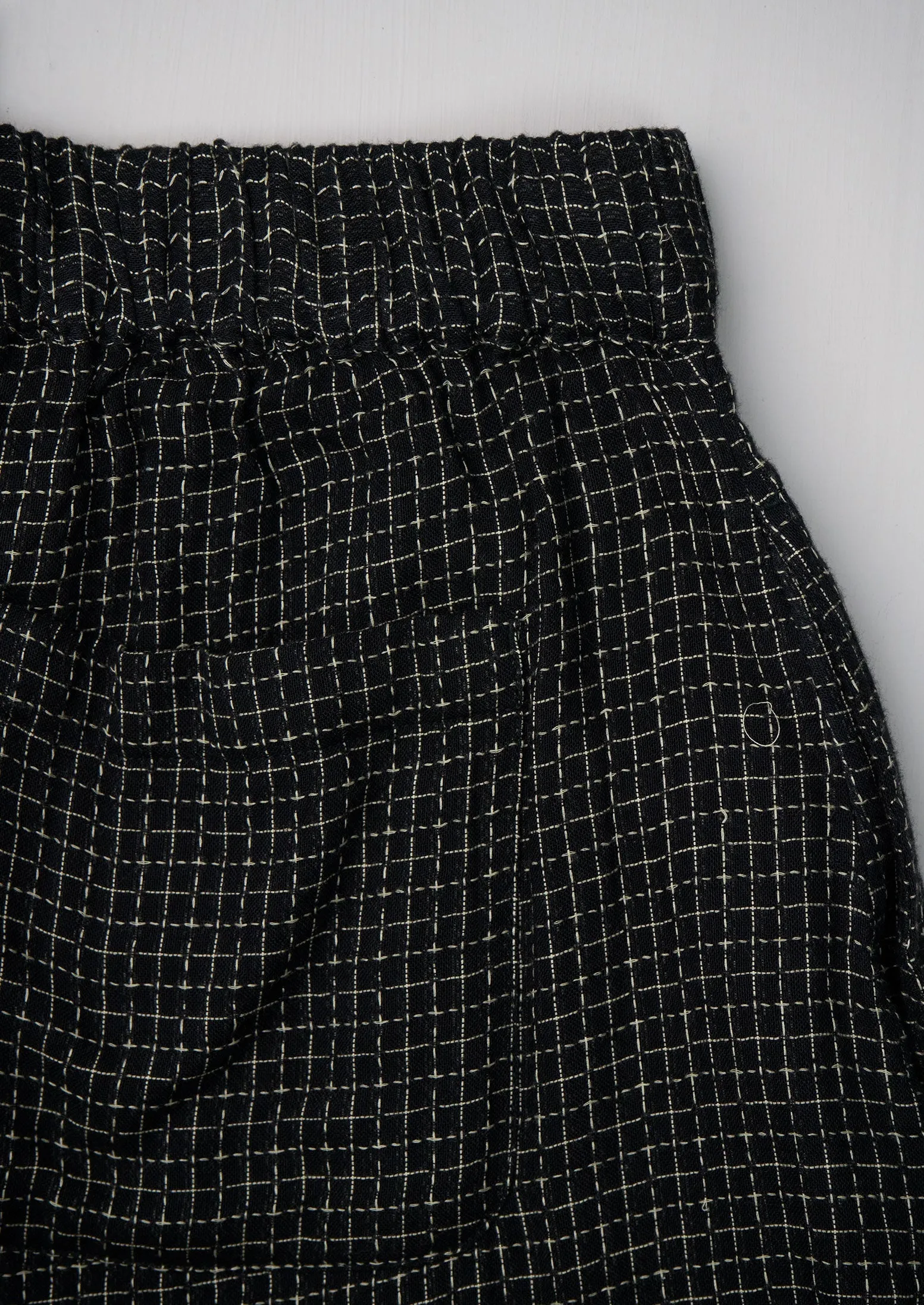 Reworn Cross Stitch Cotton Trousers Size M (472) | Black/Ecru sold by TOAST product image thumbnail 2