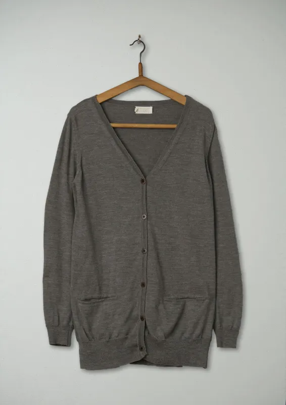 Reworn Long Cardigan Size 12 (277) | Grey sold by TOAST