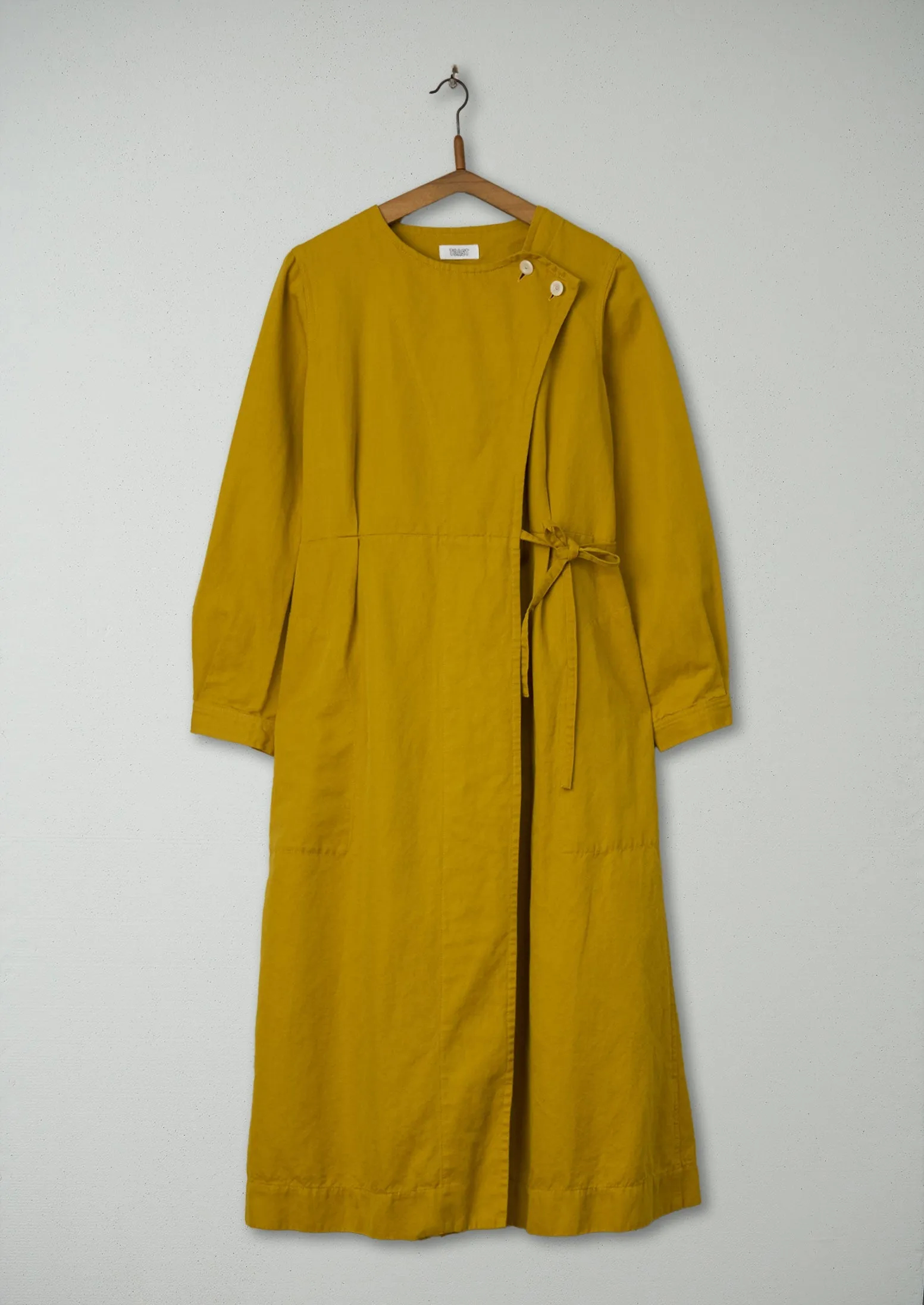Reworn Button Shoulder Dress Size 12 (722) | Dijon Yellow sold by TOAST