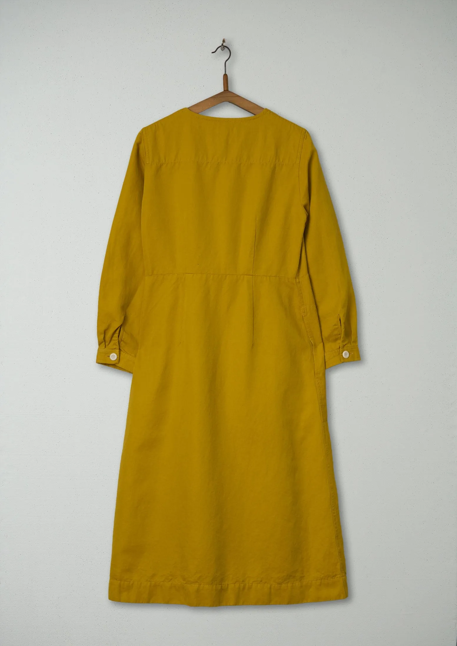 Reworn Button Shoulder Dress Size 12 (722) | Dijon Yellow sold by TOAST product image thumbnail 2