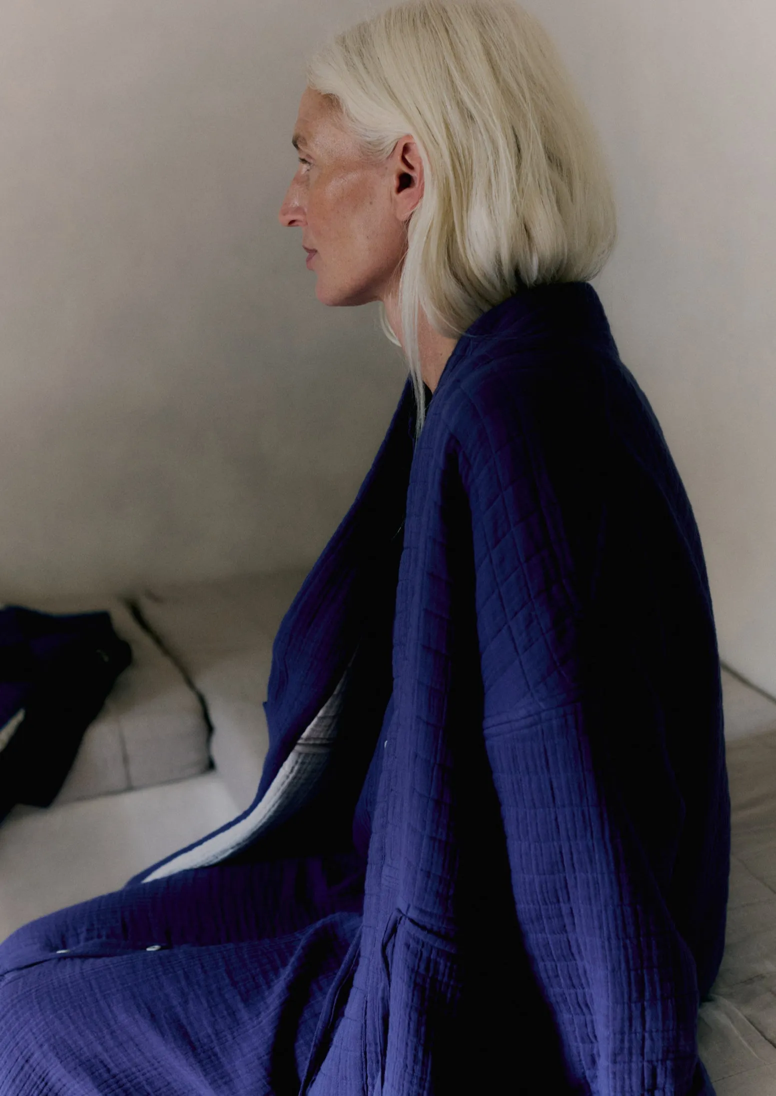 Crinkle Cotton Kaftan | Shadow Blue sold by TOAST product image thumbnail 4