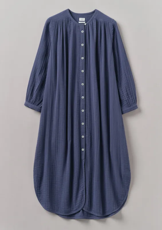 Crinkle Cotton Kaftan | Shadow Blue sold by TOAST