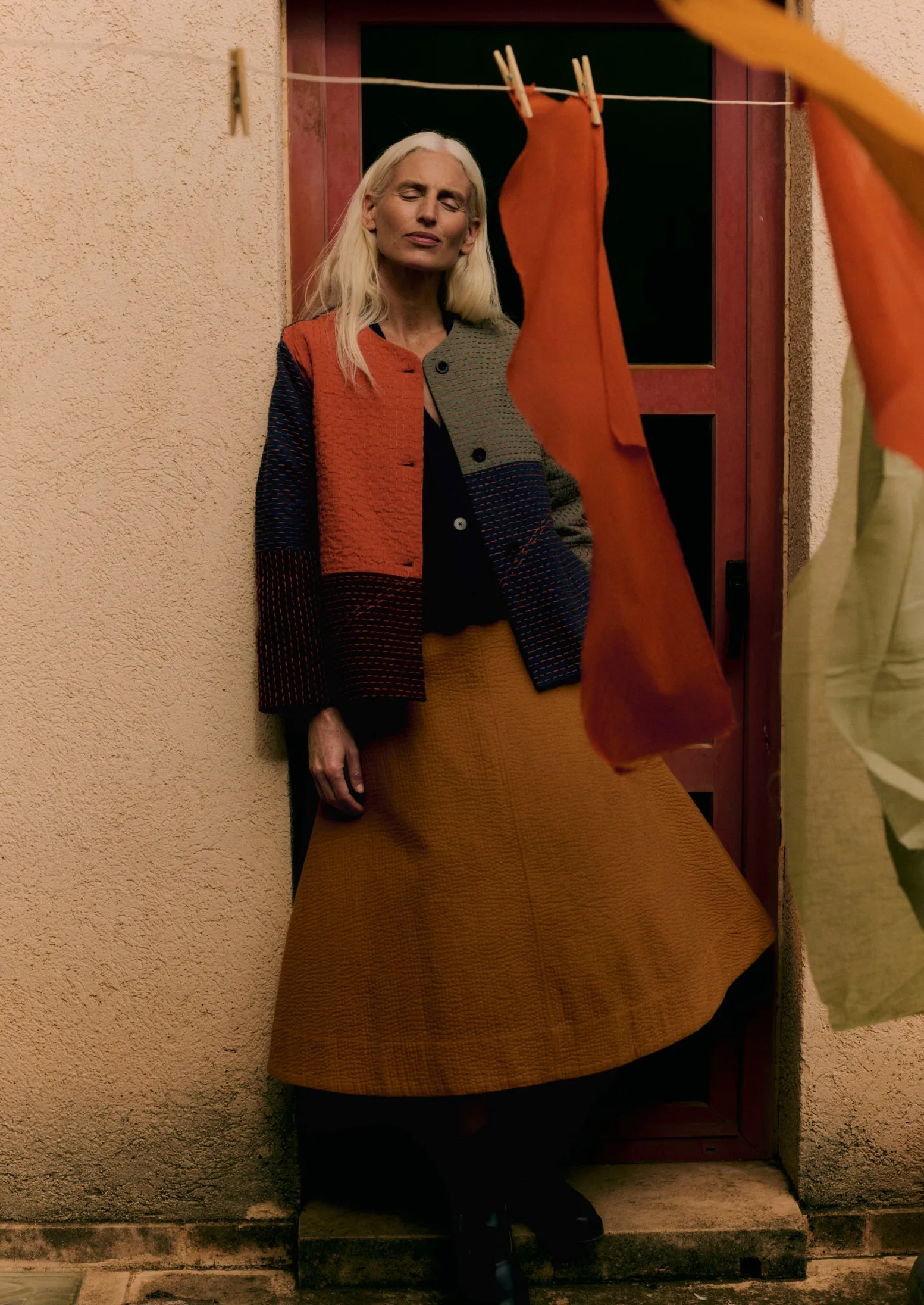 Quilted Cotton Linen Skirt | Tilia Honey sold by TOAST product image thumbnail 2