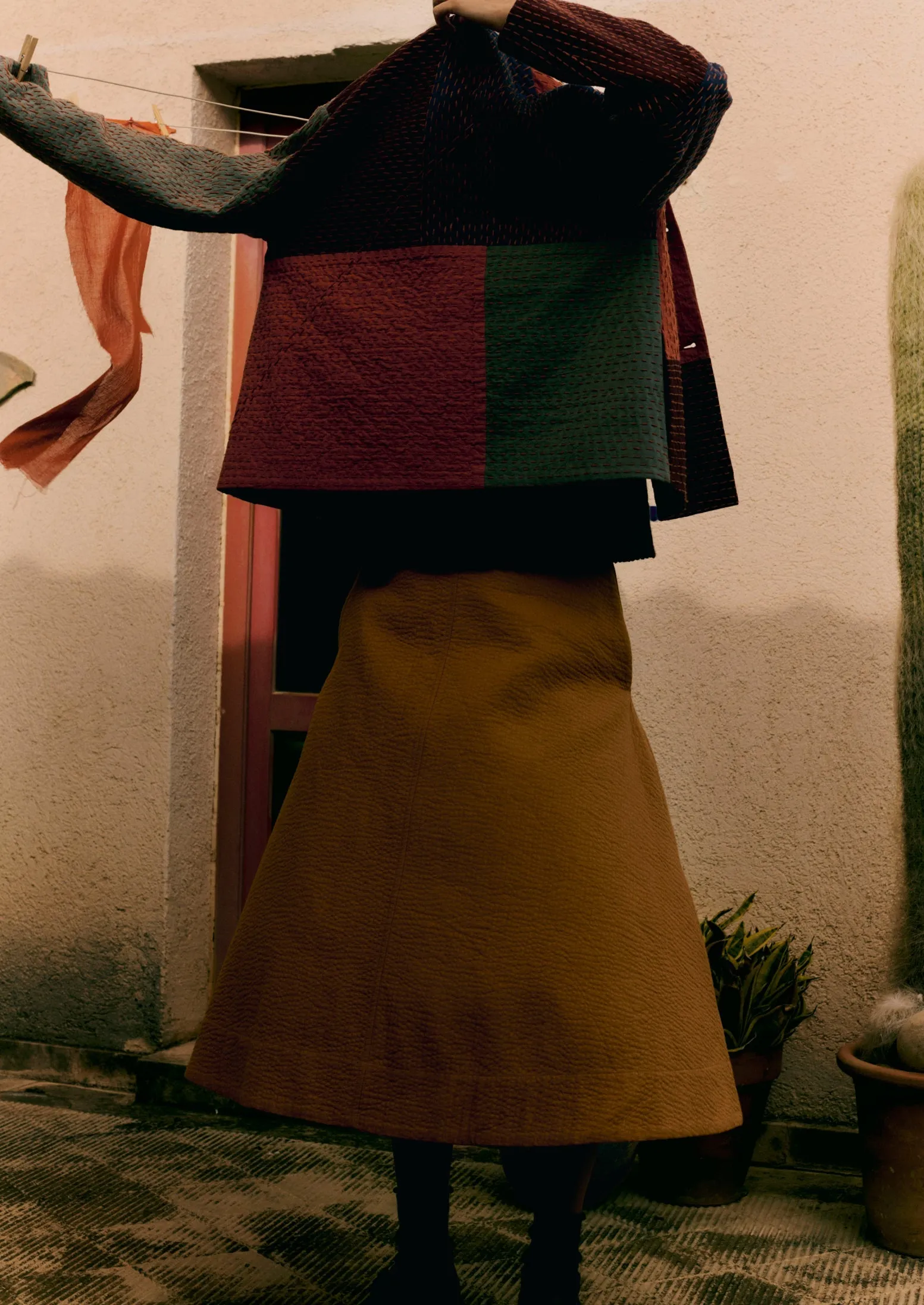 Quilted Cotton Linen Skirt | Tilia Honey sold by TOAST product image thumbnail 3