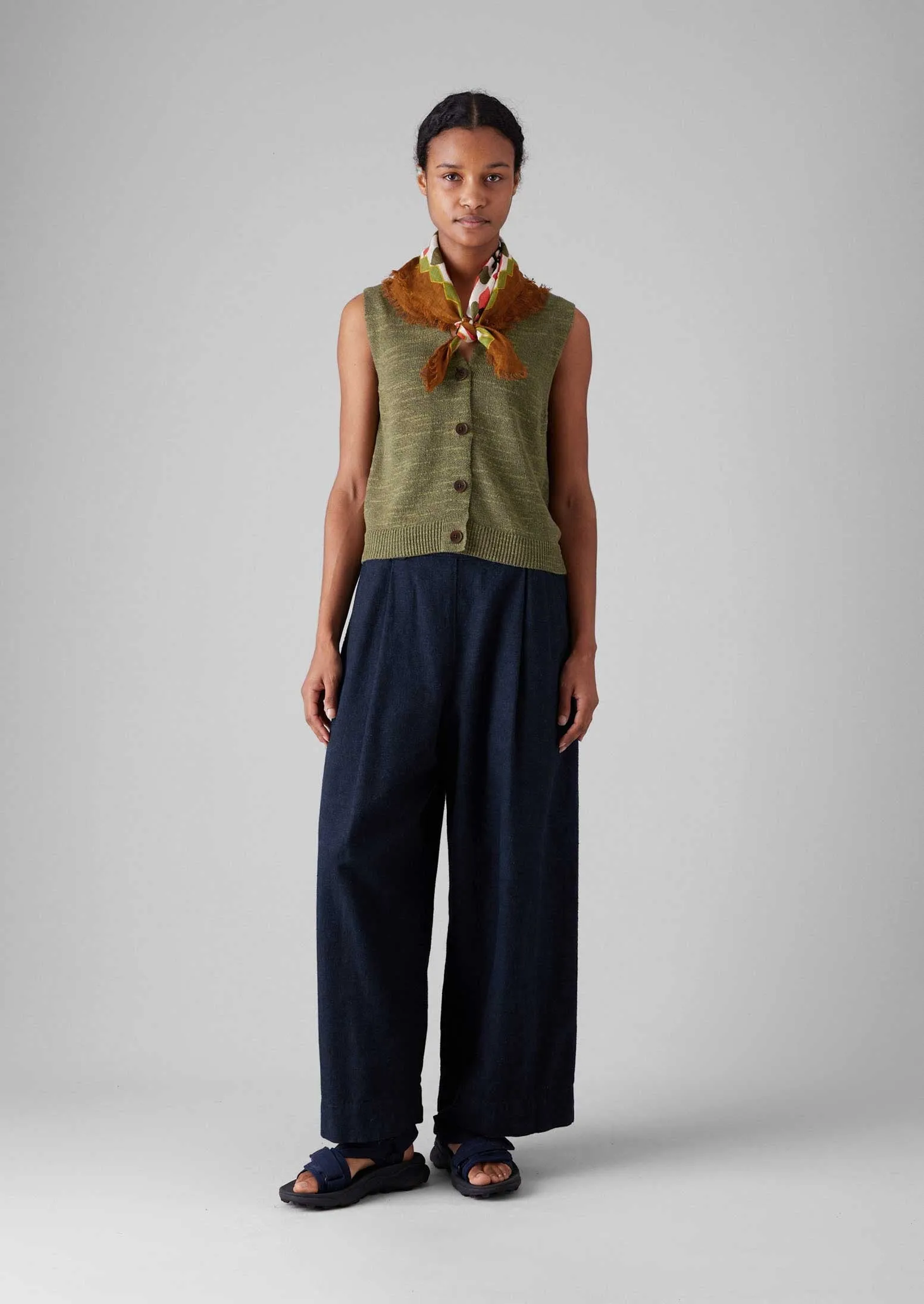 Hemp Cotton Canvas Trousers | Dark Chambray Blue sold by TOAST product image thumbnail 3