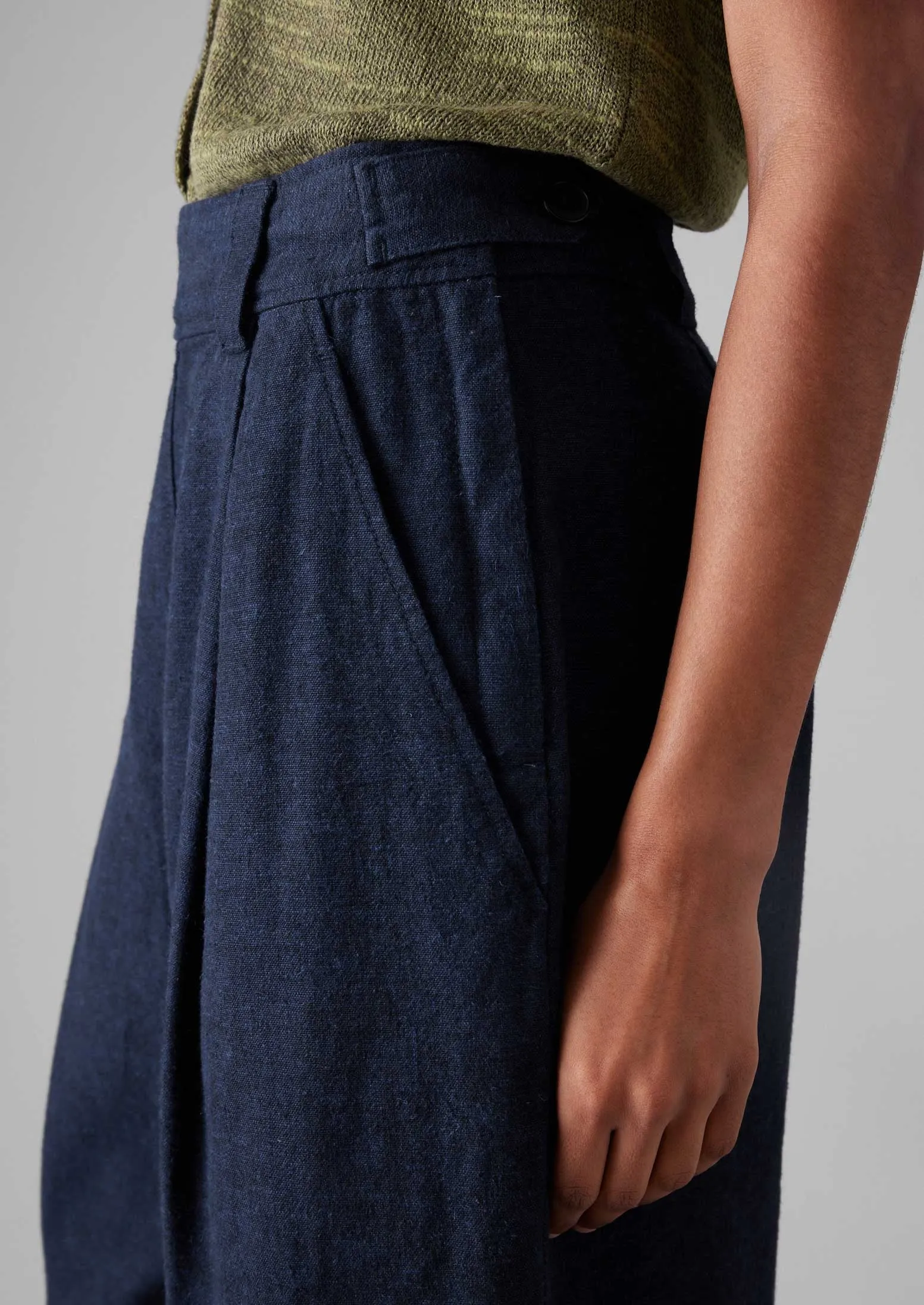 Hemp Cotton Canvas Trousers | Dark Chambray Blue sold by TOAST product image thumbnail 4