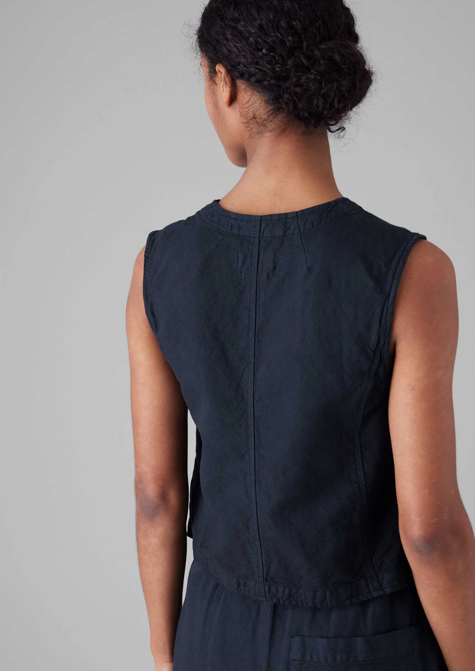 Cotton Linen Canvas Waistcoat Top | Anthracite sold by TOAST product image thumbnail 5