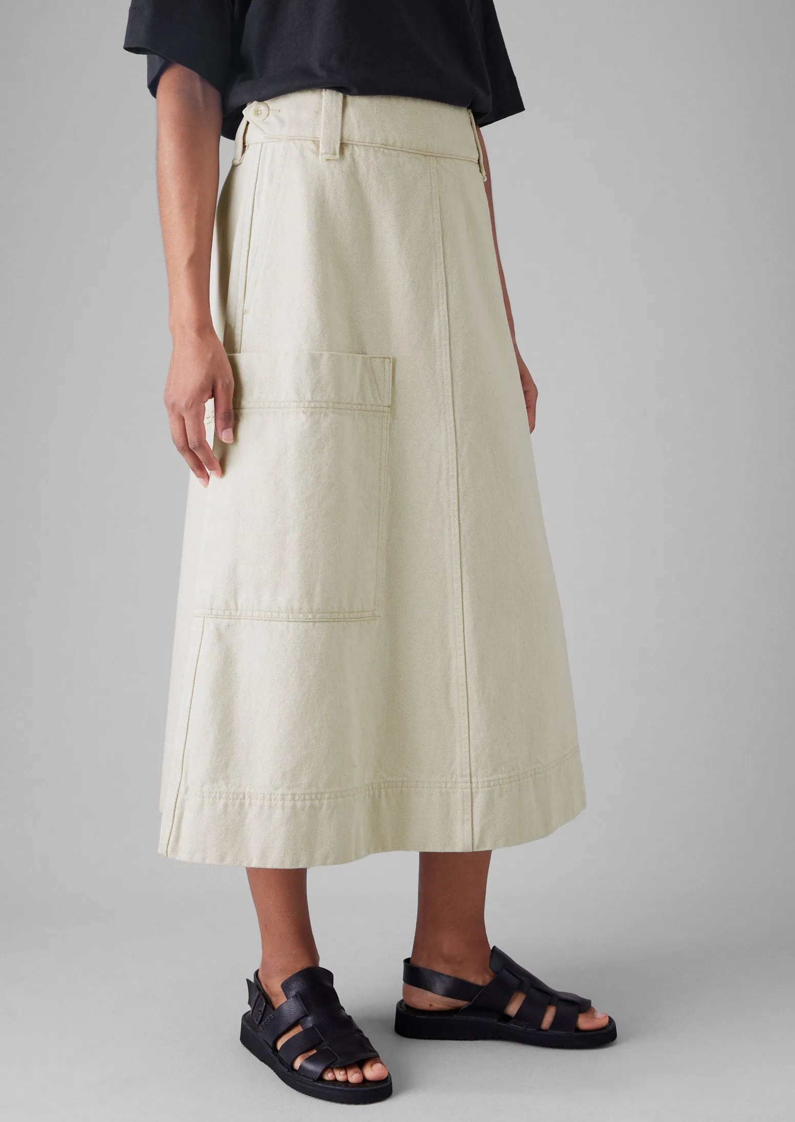 Denim Skirt | Ecru sold by TOAST product image thumbnail 2