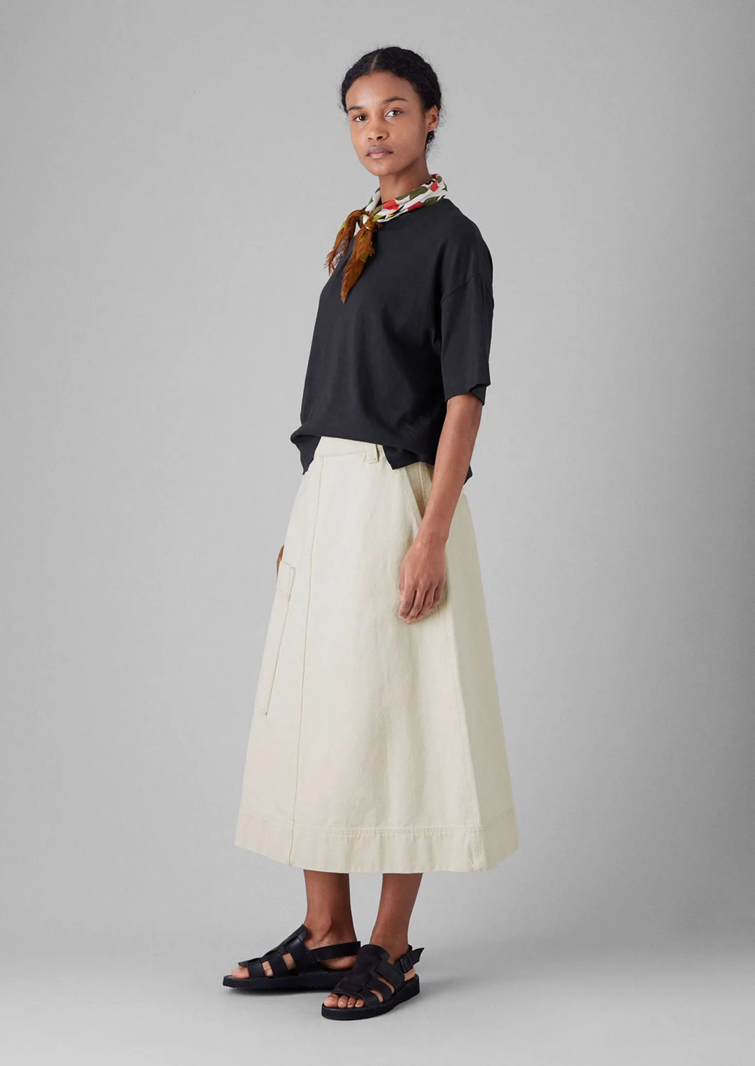 Denim Skirt | Ecru sold by TOAST product image thumbnail 5