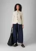 Garment Dyed Cotton Linen Neat Jacket | Parchment sold by TOAST