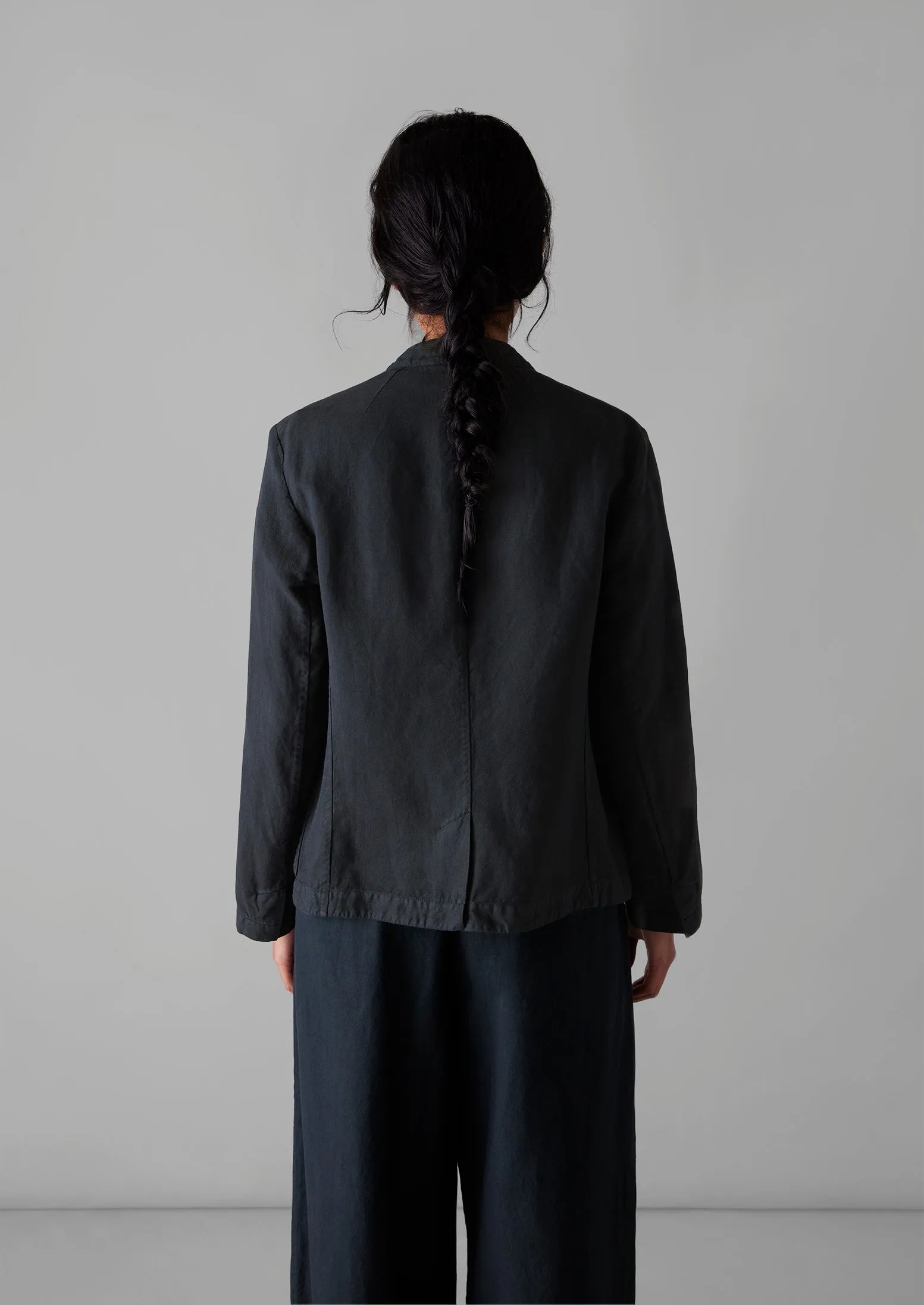 Garment Dyed Cotton Linen Neat Jacket | Slate sold by TOAST product image thumbnail 4