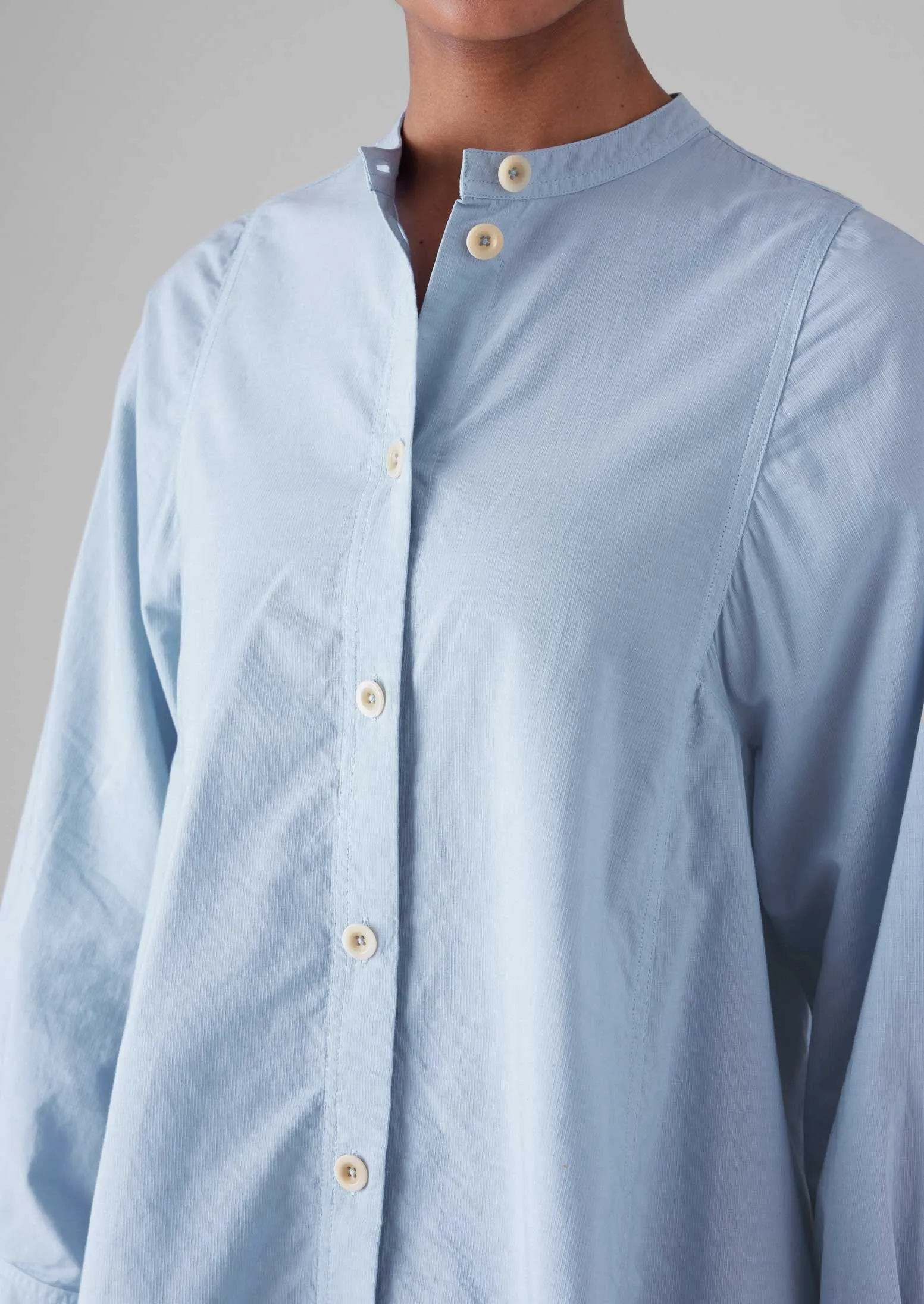 Raised Stripe Cotton Poplin Shirt | Sky Blue sold by TOAST product image thumbnail 4