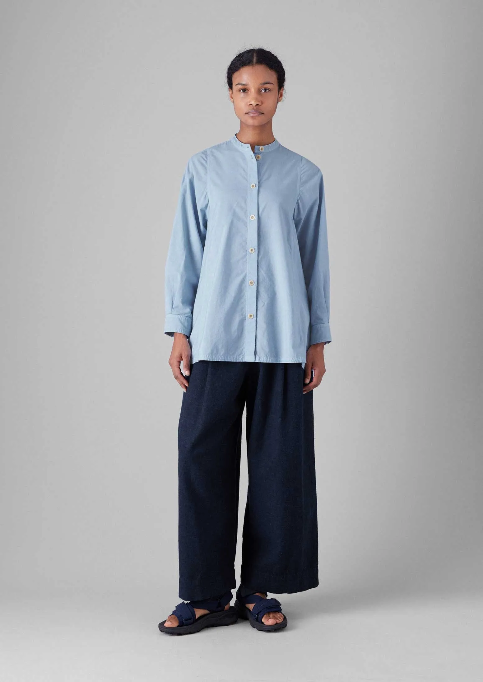 Raised Stripe Cotton Poplin Shirt | Sky Blue sold by TOAST product image thumbnail 2