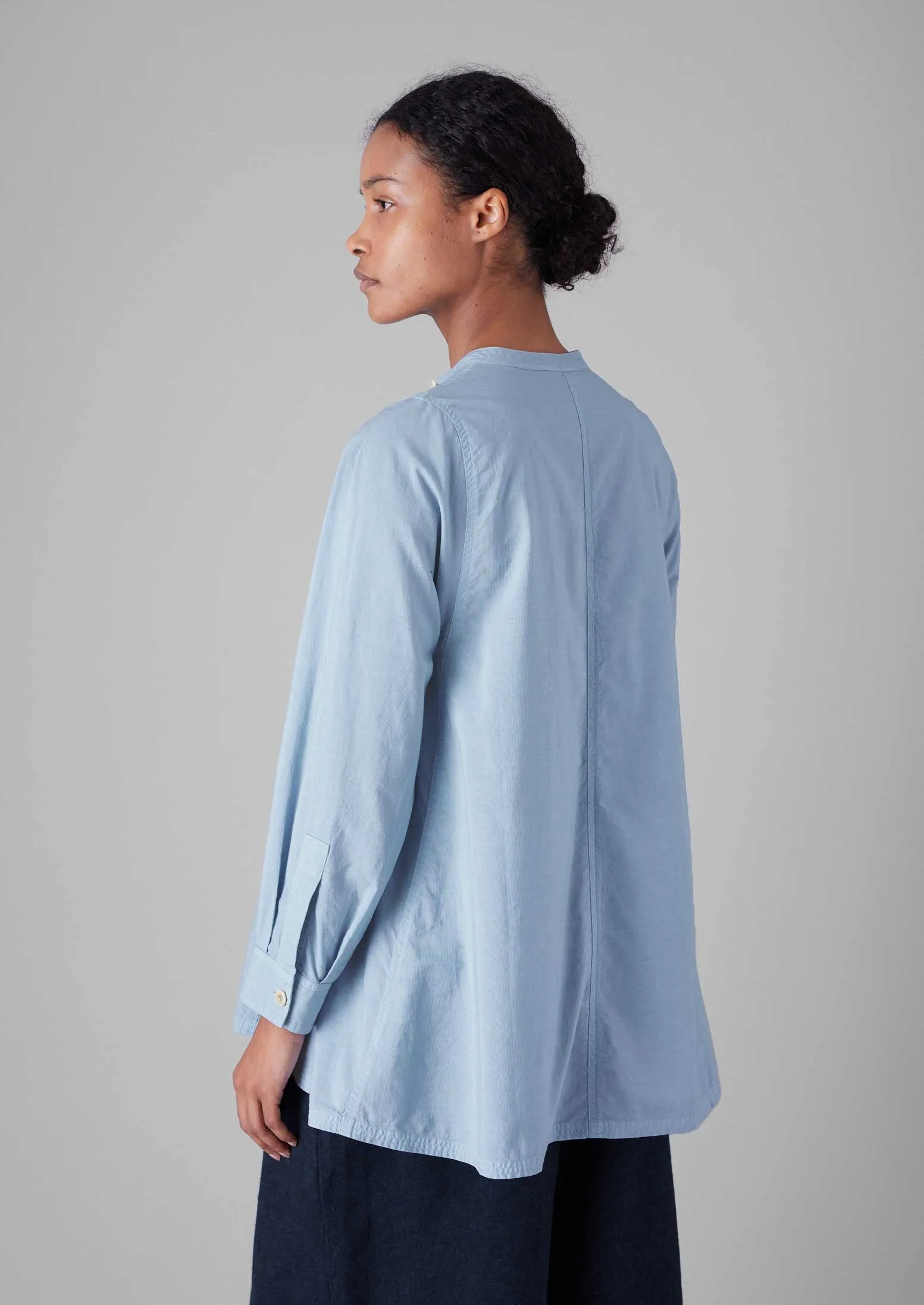 Raised Stripe Cotton Poplin Shirt | Sky Blue sold by TOAST product image thumbnail 3