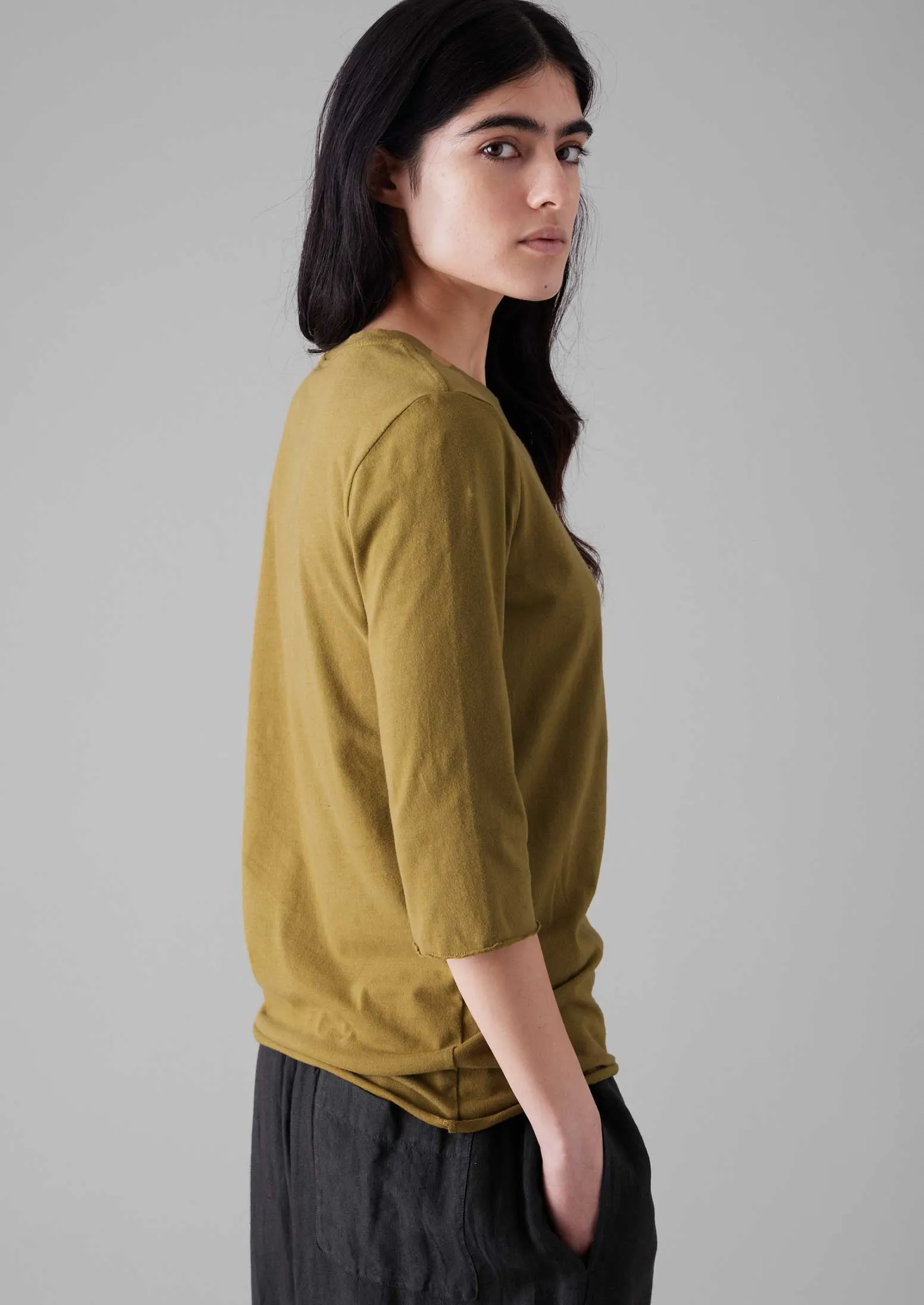 Cotton Half Sleeve Lounge Tee | Durian Green sold by TOAST product image thumbnail 4