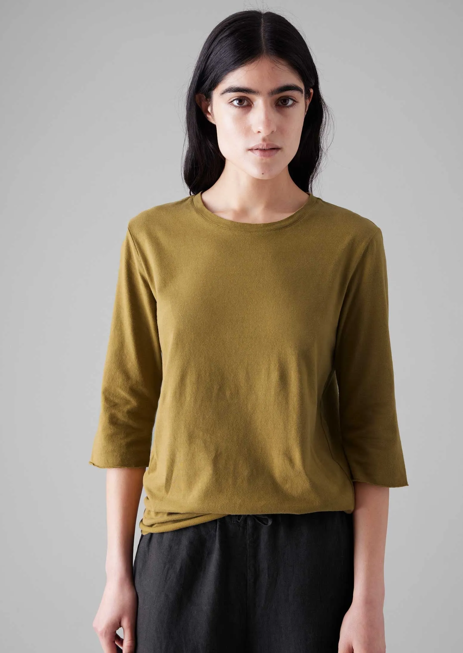 Cotton Half Sleeve Lounge Tee | Durian Green sold by TOAST product image thumbnail 2