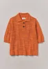 Linen Cotton Slub Knitted Top | Orange Poppy sold by TOAST