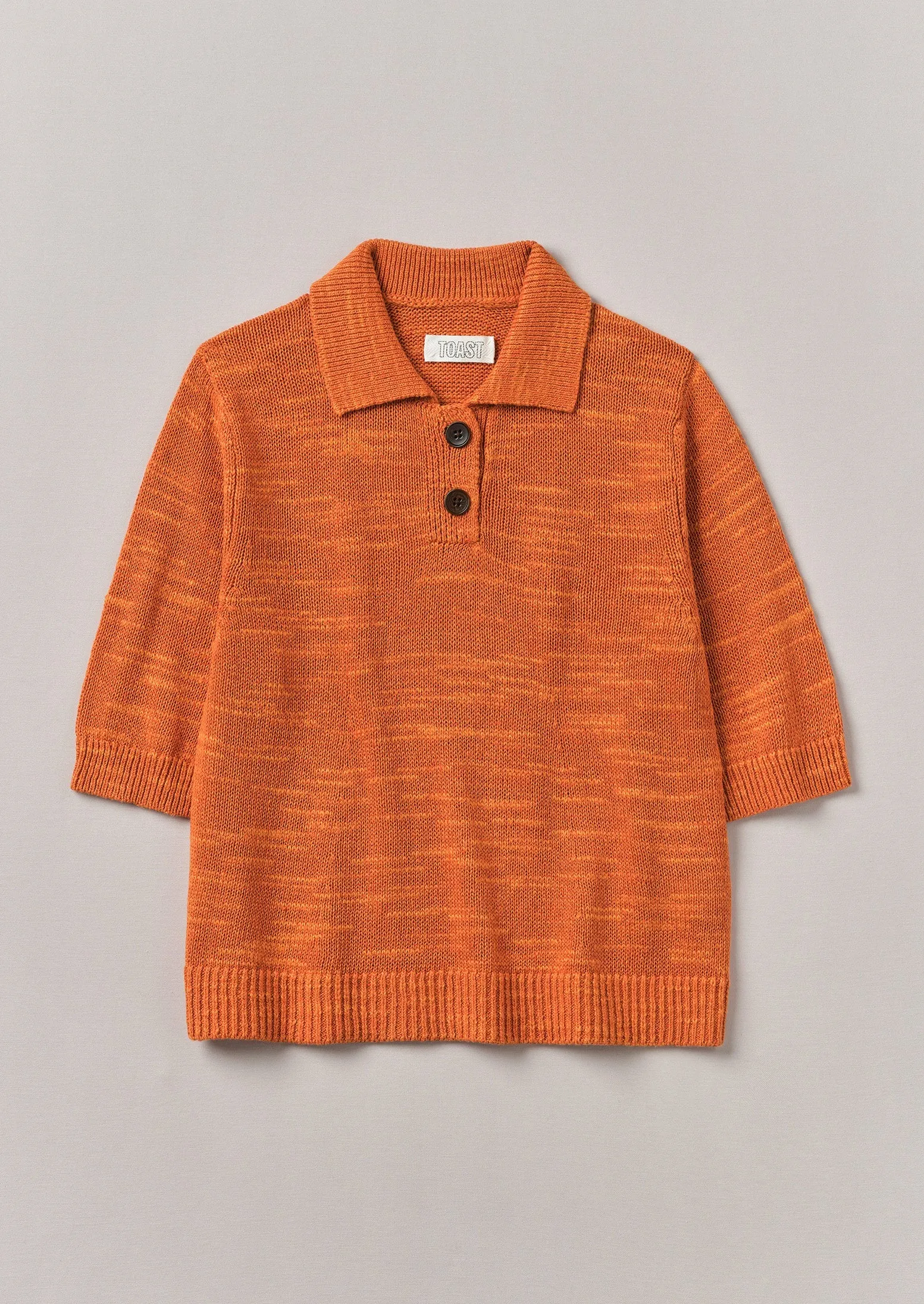 Linen Cotton Slub Knitted Top | Orange Poppy sold by TOAST