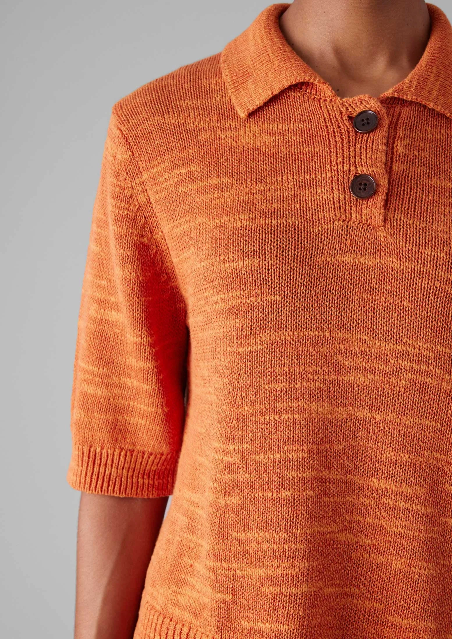 Linen Cotton Slub Knitted Top | Orange Poppy sold by TOAST product image thumbnail 3