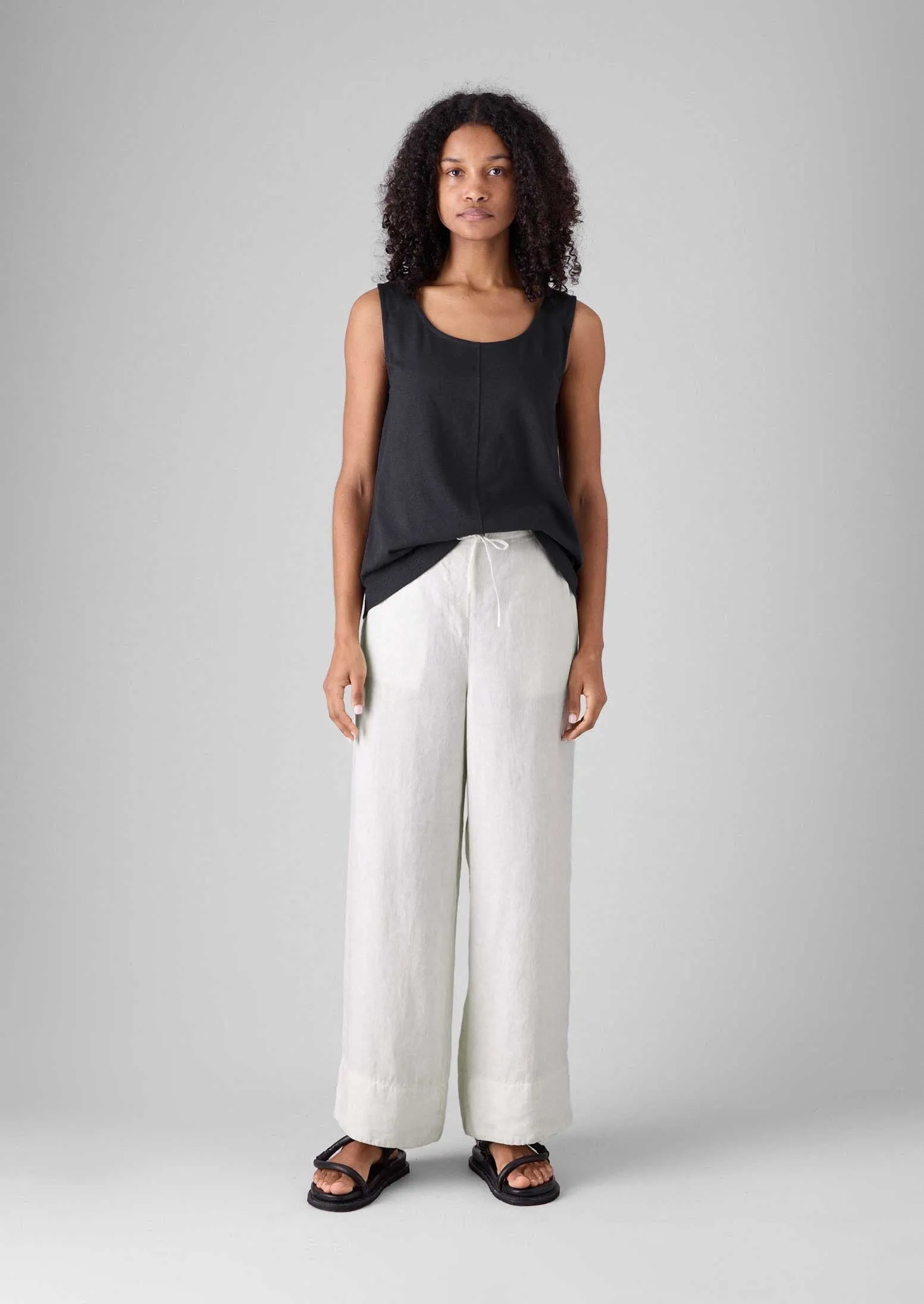 Garment Dyed Linen Wide Leg Trousers | Oat sold by TOAST product image thumbnail 2