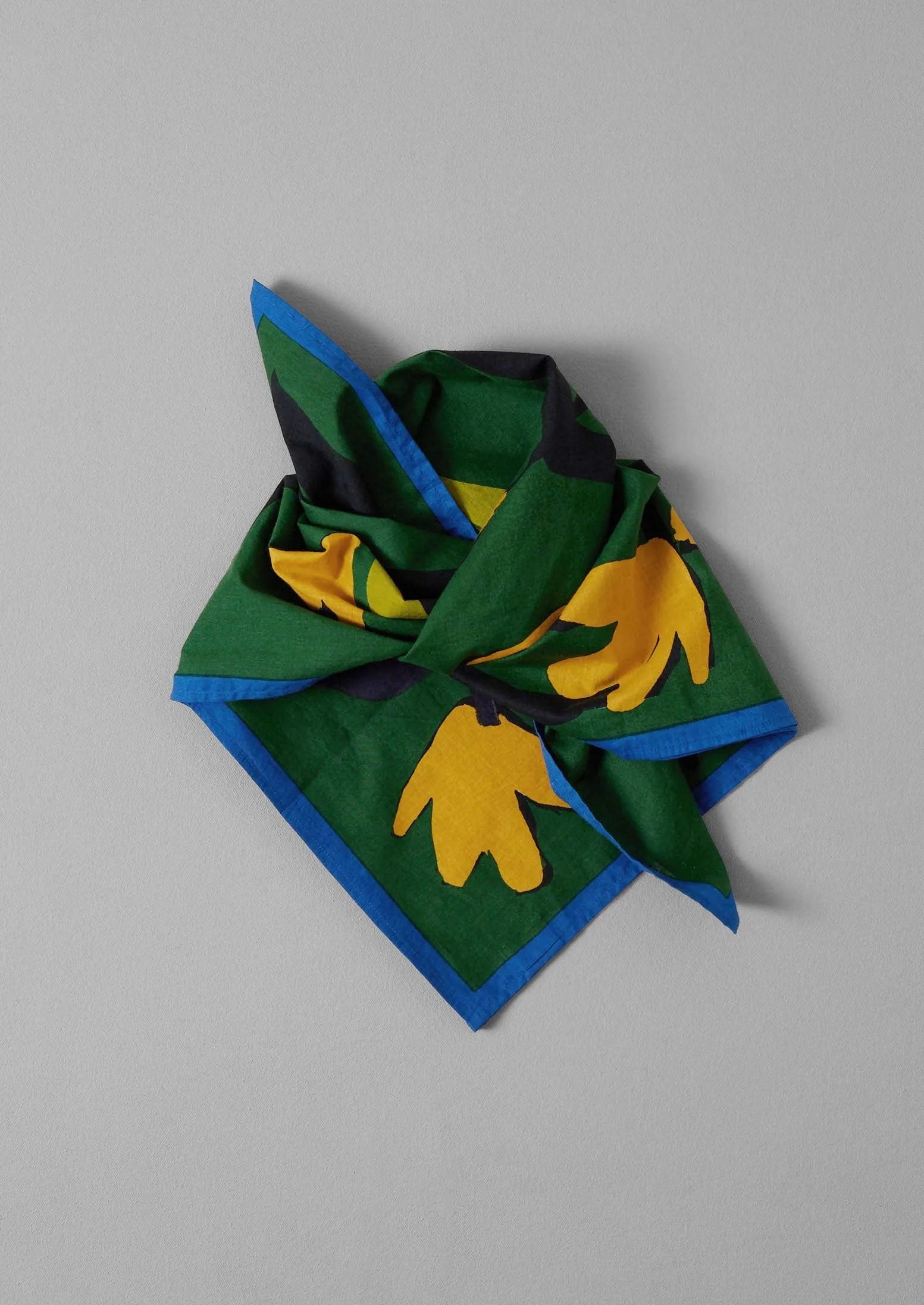 Floral Ribbon Print Cotton Bandana | Lawn Green sold by TOAST