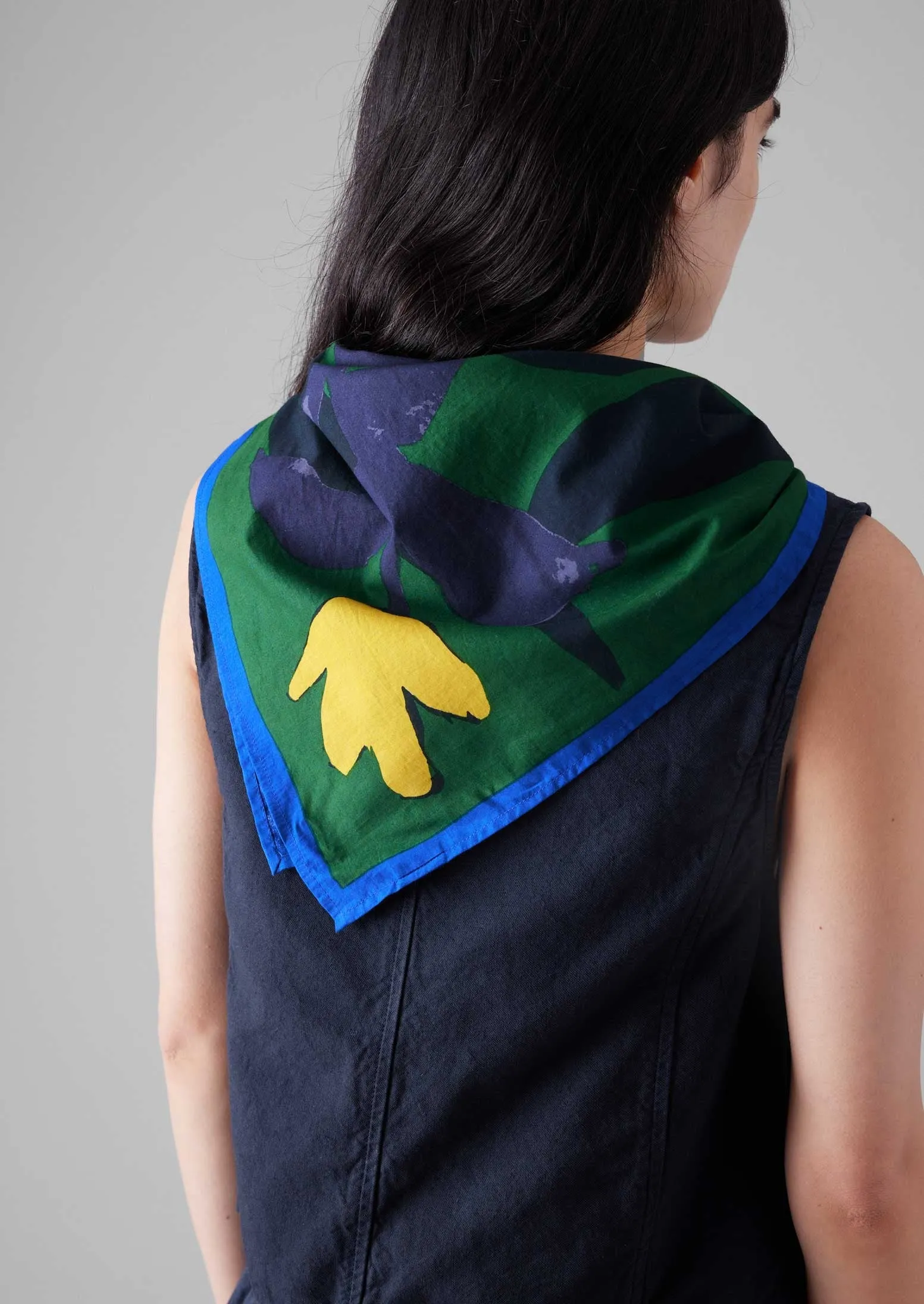 Floral Ribbon Print Cotton Bandana | Lawn Green sold by TOAST product image thumbnail 4