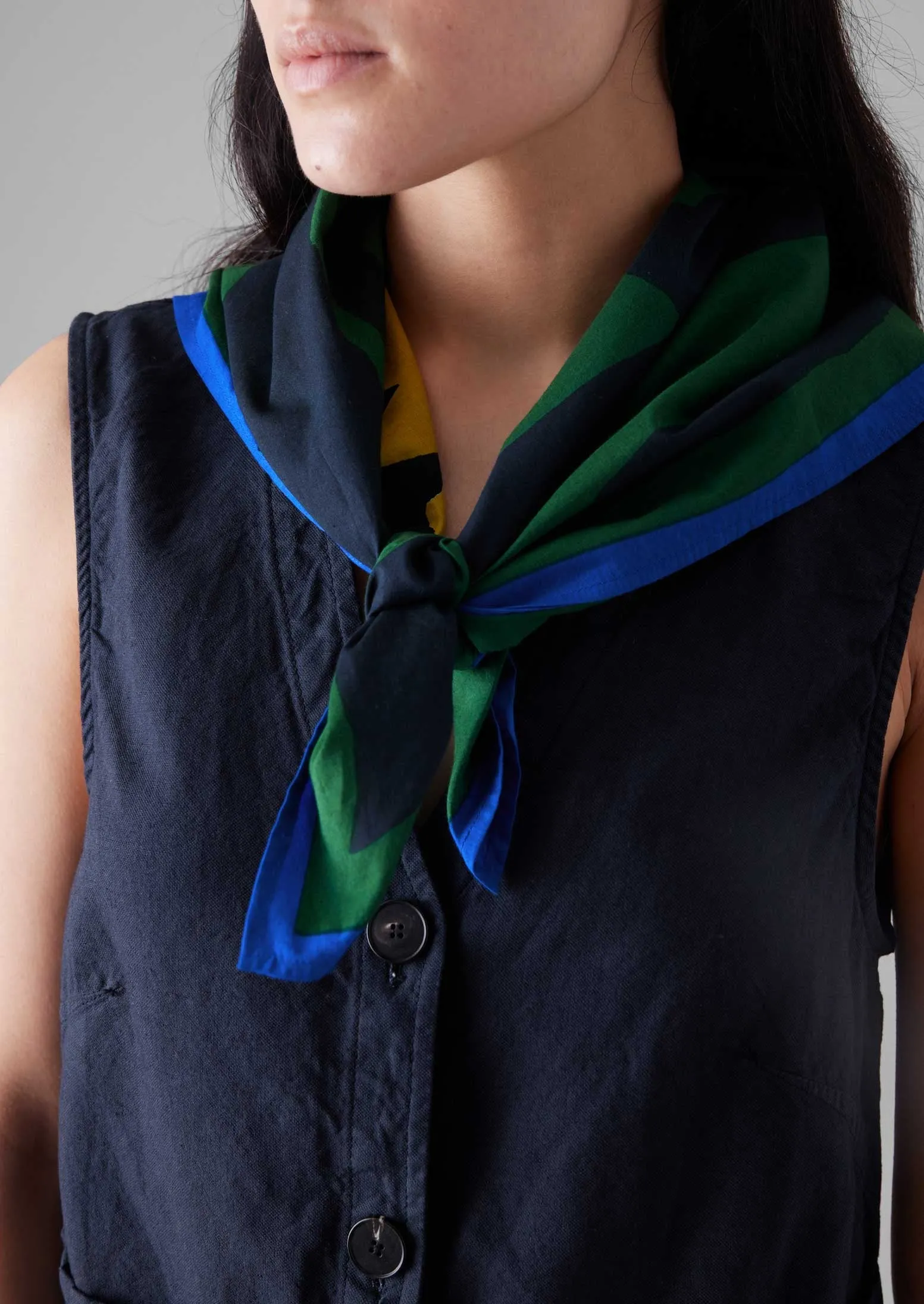 Floral Ribbon Print Cotton Bandana | Lawn Green sold by TOAST product image thumbnail 3