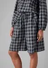 Check Cotton Linen Shorts | Slate sold by TOAST