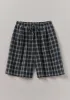 Check Cotton Linen Shorts | Slate sold by TOAST