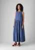 Garment Dyed Linen Panelled Dress | Cornflower sold by TOAST