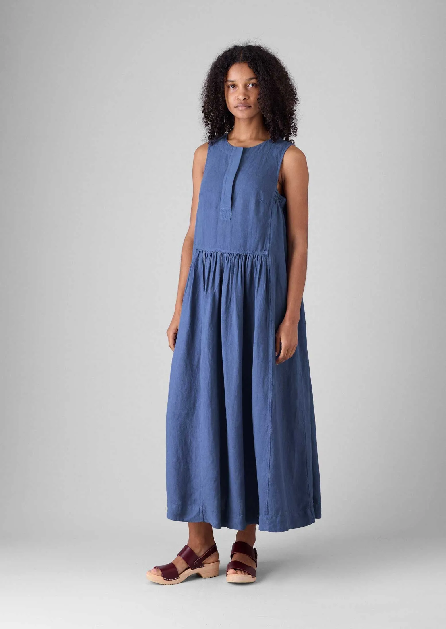 Garment Dyed Linen Panelled Dress | Cornflower sold by TOAST product image thumbnail 2