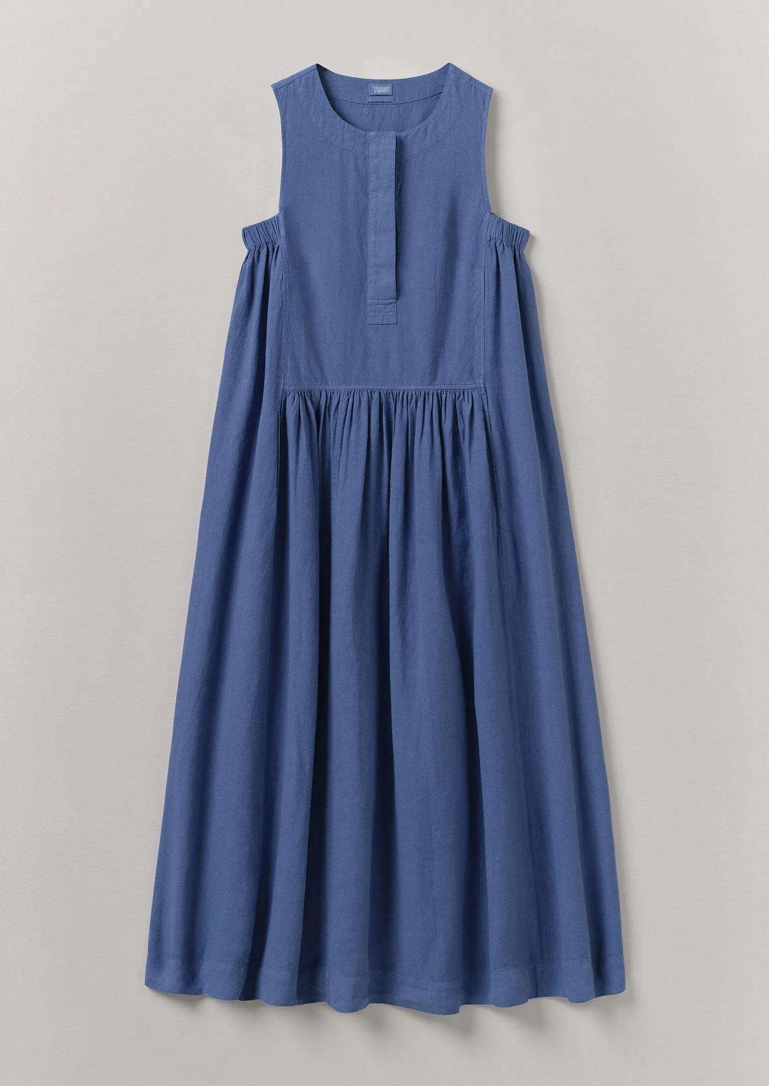 Garment Dyed Linen Panelled Dress | Cornflower sold by TOAST