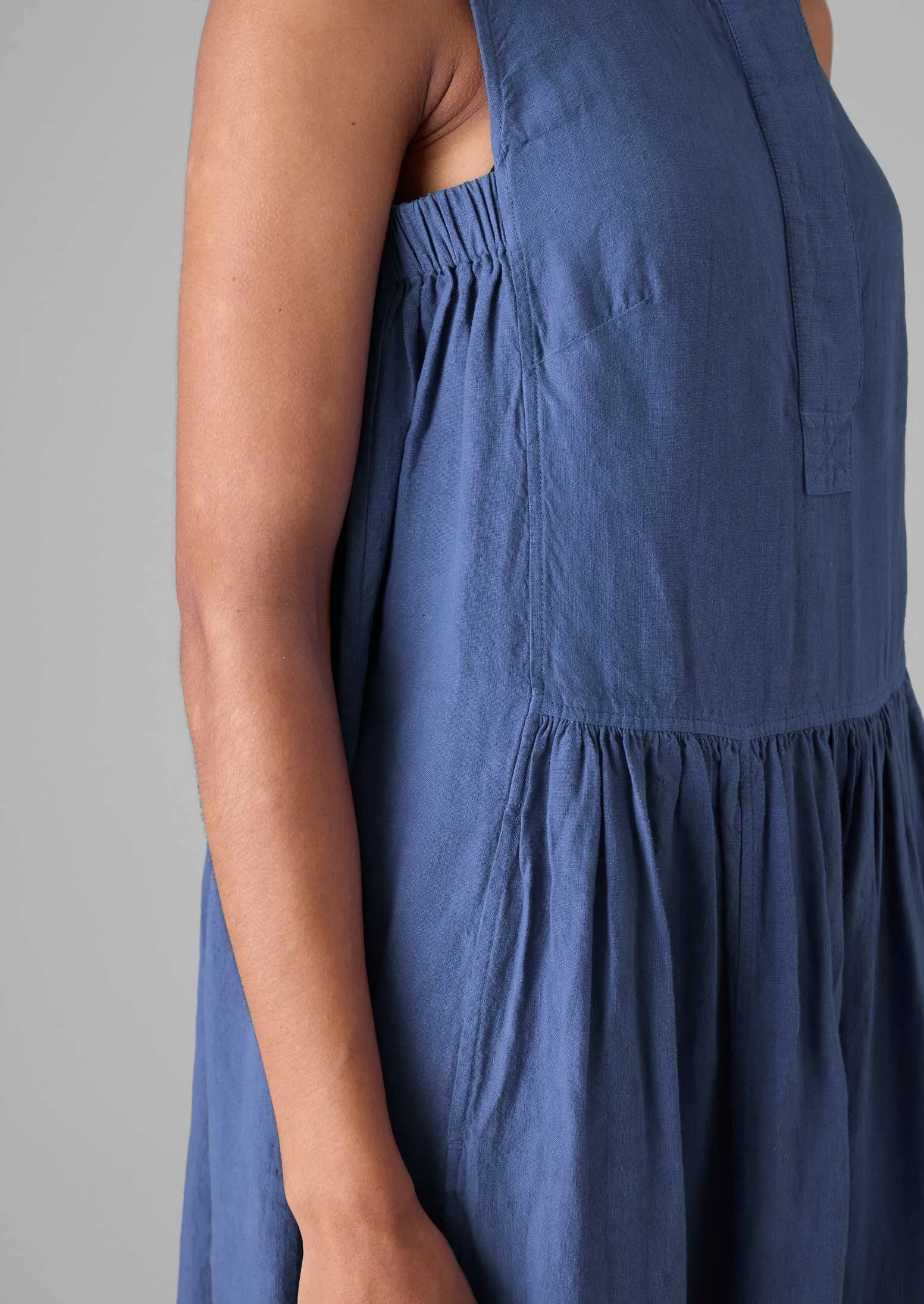 Garment Dyed Linen Panelled Dress | Cornflower sold by TOAST product image thumbnail 5