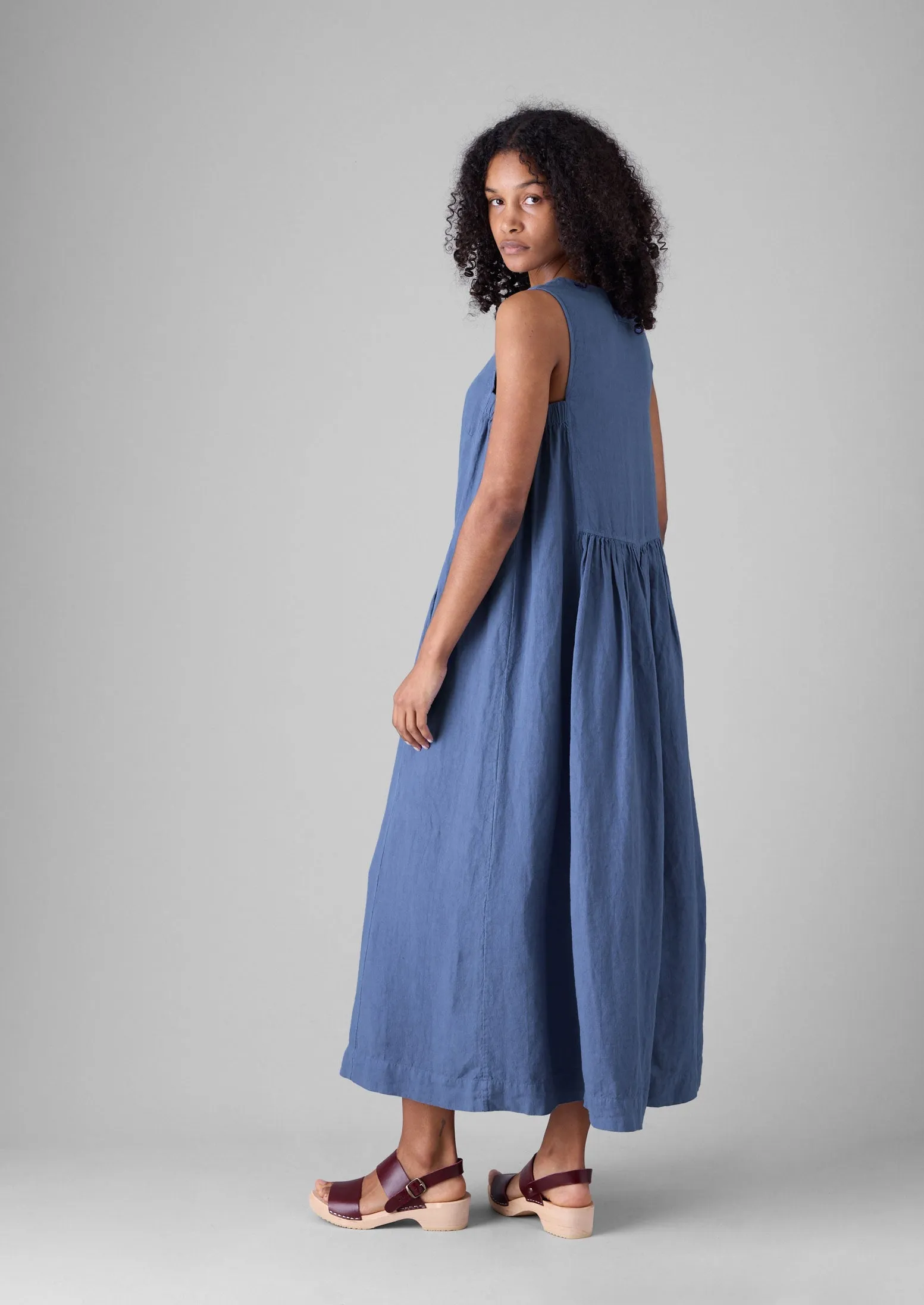 Garment Dyed Linen Panelled Dress | Cornflower sold by TOAST product image thumbnail 3
